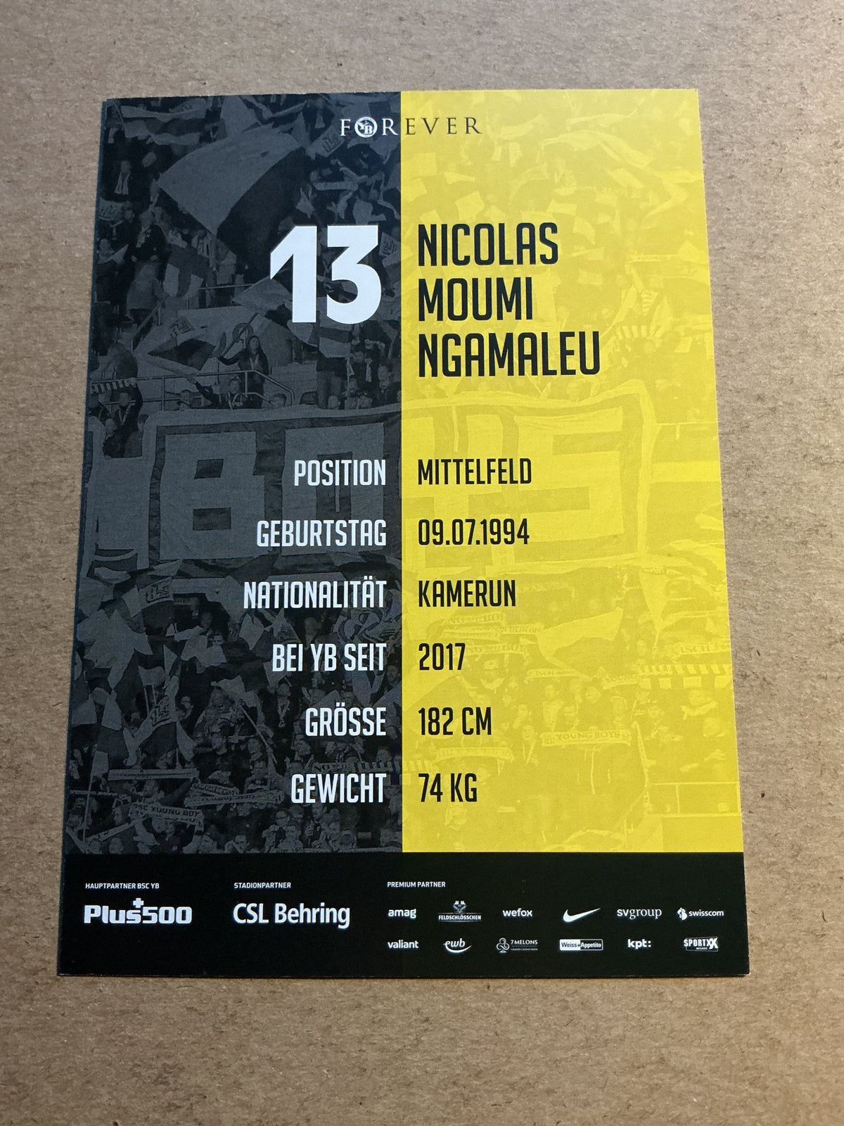 Moumi Ngamaleu, Cameroon π¨π² BSC Young Boys 2021/22 hand signed - Autographs-World