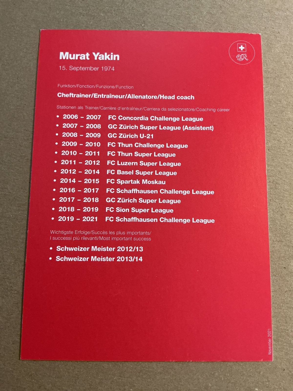Murat Yakin, Switzerland 🇨ðŸ‡FIFA World Cup 2022 hand signed - Autographs-World