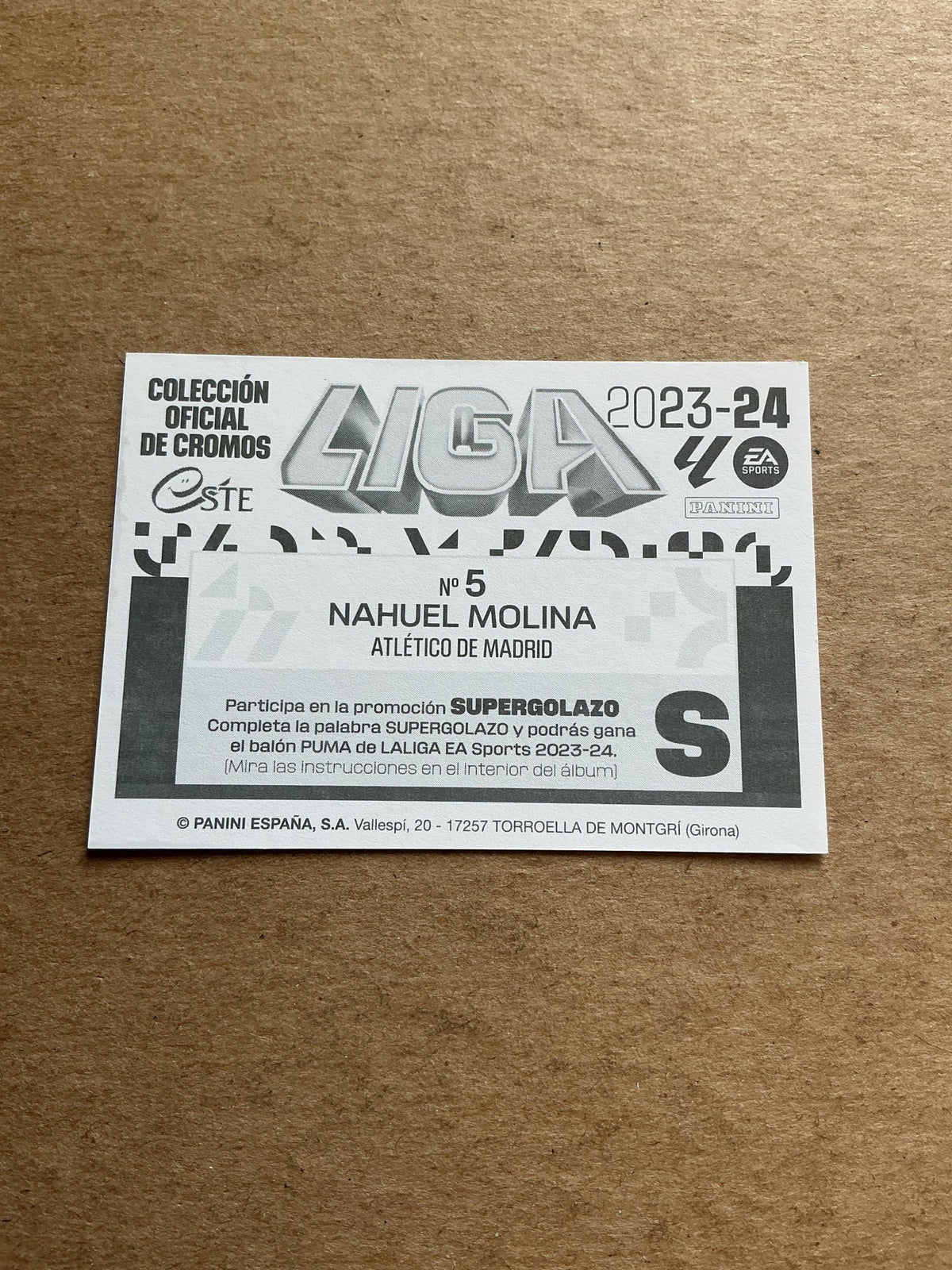 Nahuel Molina, Argentina 🇦🇷 Atletico Madrid 2023/24 Panini hand signed - Autographs-World
