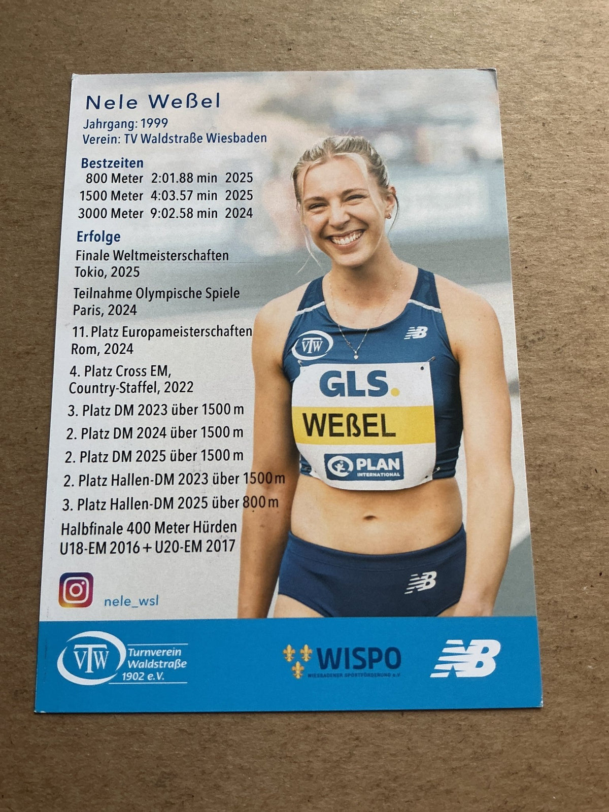 Nele Weßel, Germany 🇩🇪 Athletics Summer Olympics 2024 hand signed - Autographs-World