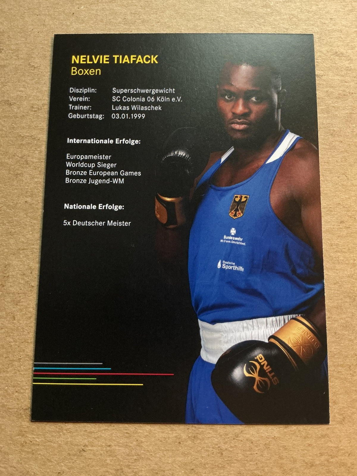 Nelvie Tiafack, Germany π©πͺ Boxing Summer Olympics 2024 hand signed - Autographs-World