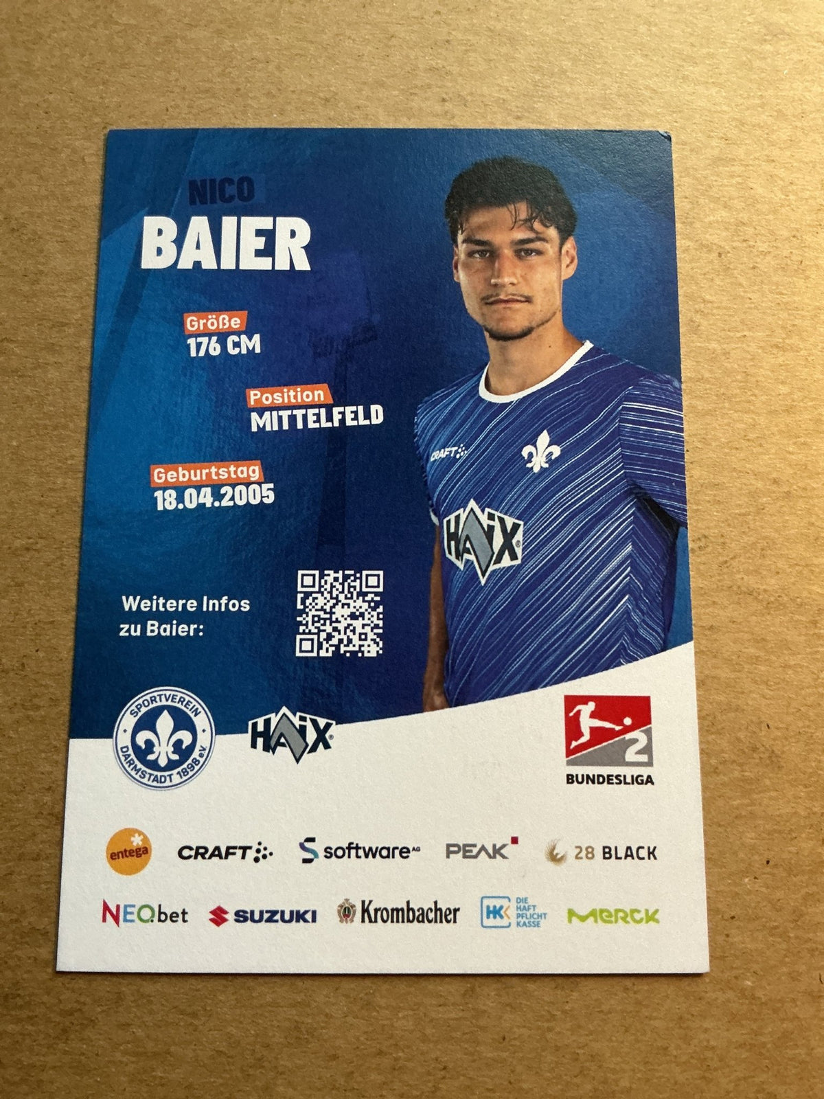 Nico Baier, Germany 🇩🇪 SV Darmstadt 98 2023/24 hand signed - Autographs-World