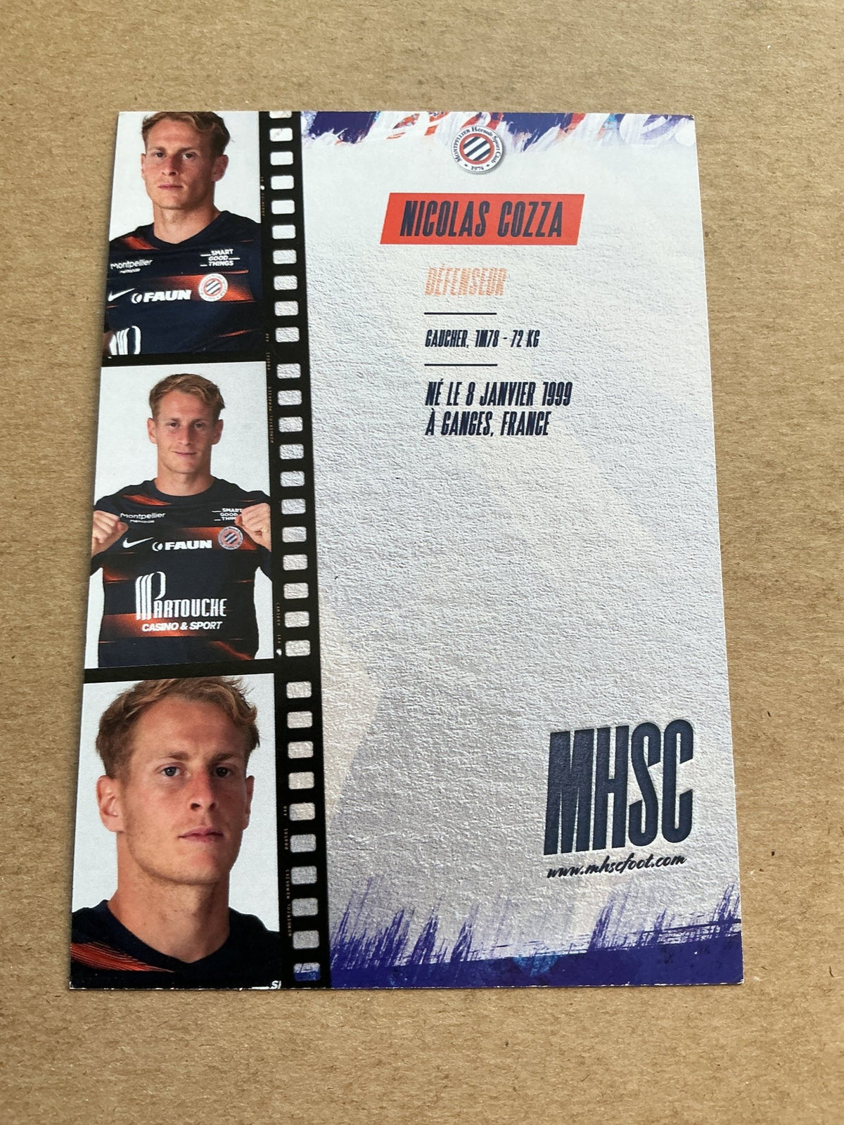 Nicolas Cozza, France 🇫🇷 Montpellier HSC 2022/23 hand signed - Autographs-World