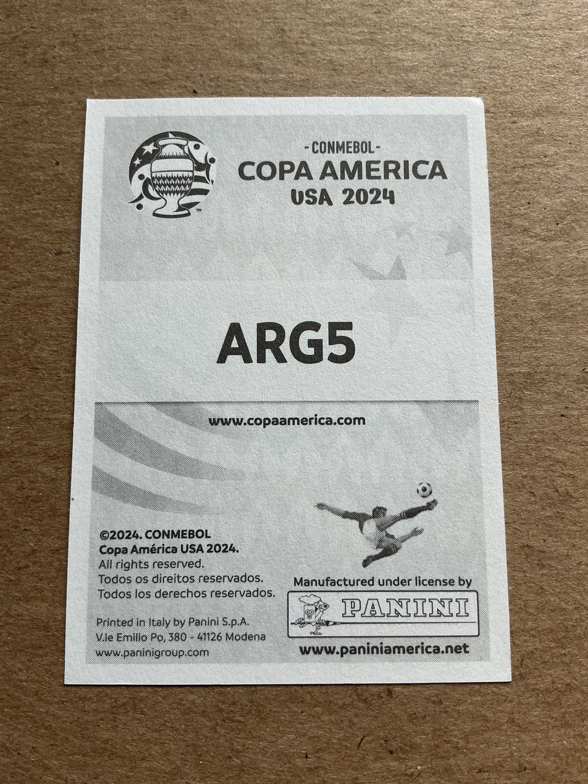 Nicolas Otamendi, Argentina 🇦🇷 Copa America 2024 Panini hand signed - Autographs-World