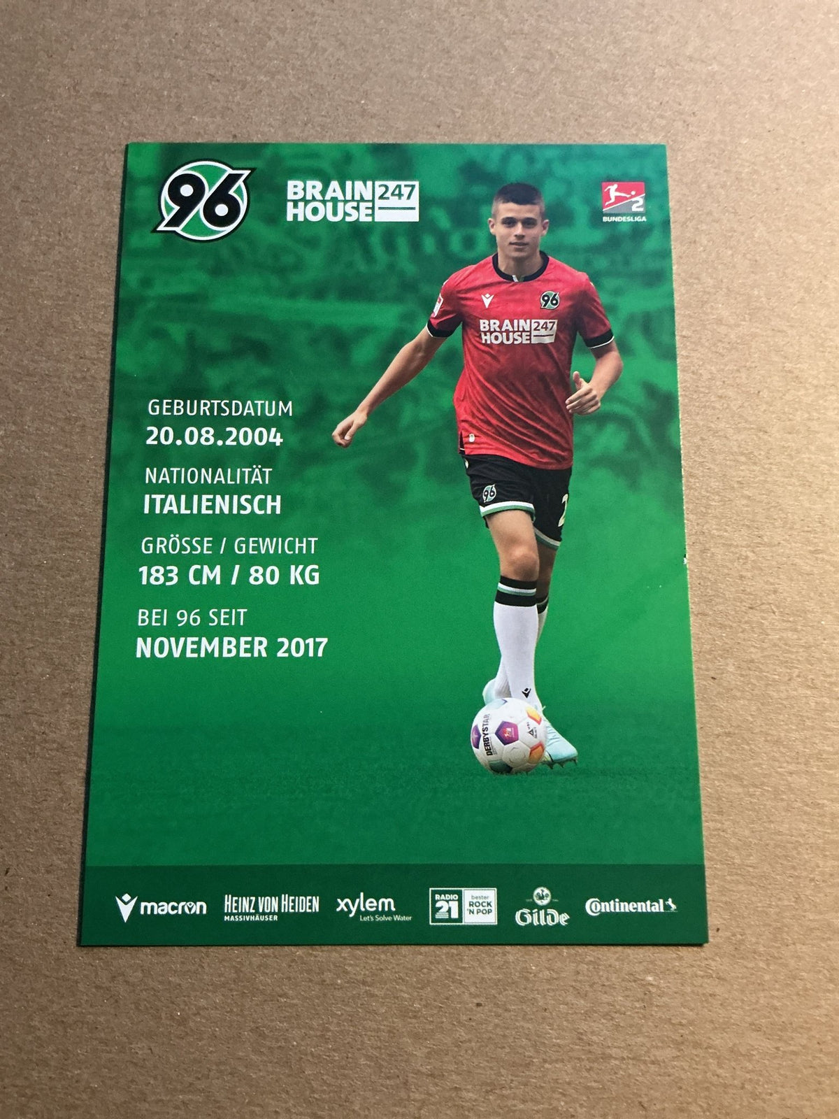 Nicolò Tresoldi, Germany 🇩🇪 Hannover 96 2023/24 hand signed - Autographs-World