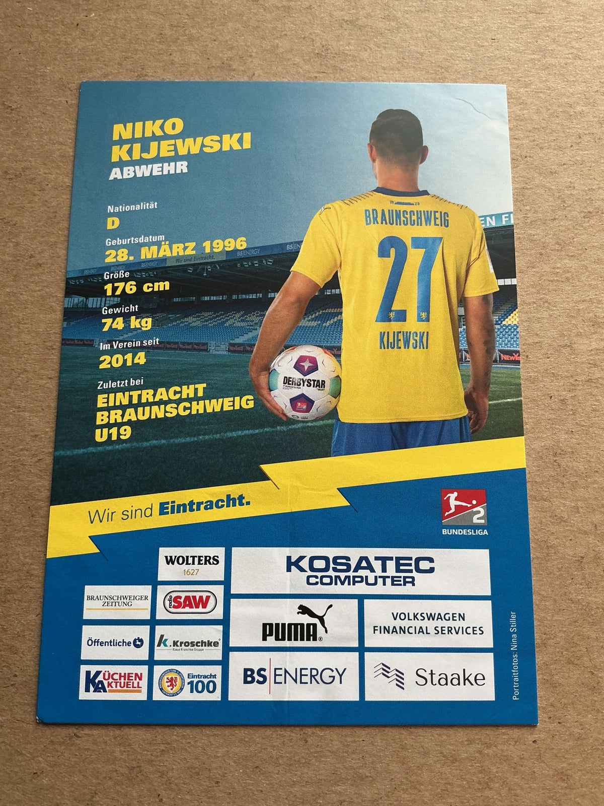 Niko Kijewski, Germany 🇩🇪 Eintracht Braunschweig 2023/24 hand signed - Autographs-World