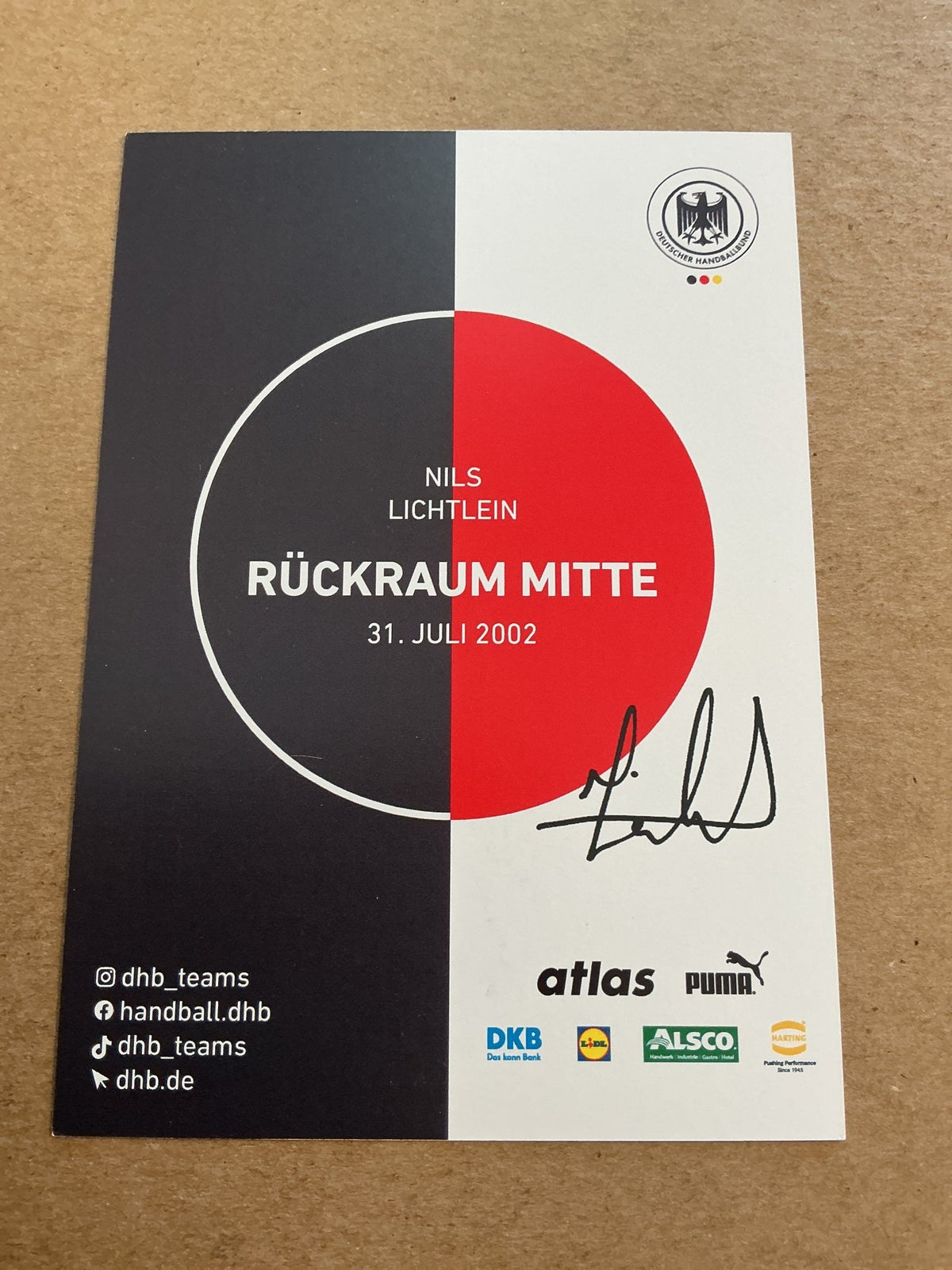 Nils Leichtlein, Germany π©πͺ Handball Sports 2025 hand signed - Autographs-World