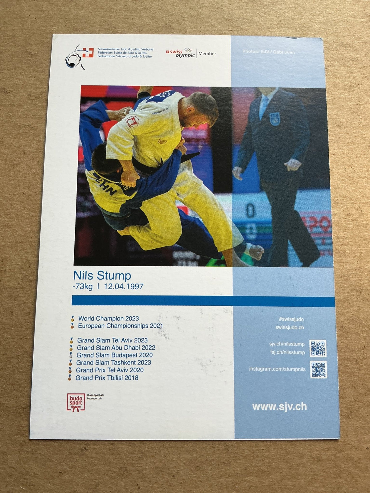 Nils Stump, Switzerland 🇨🇠Judo Summer Olympics 2024 hand signed - Autographs-World