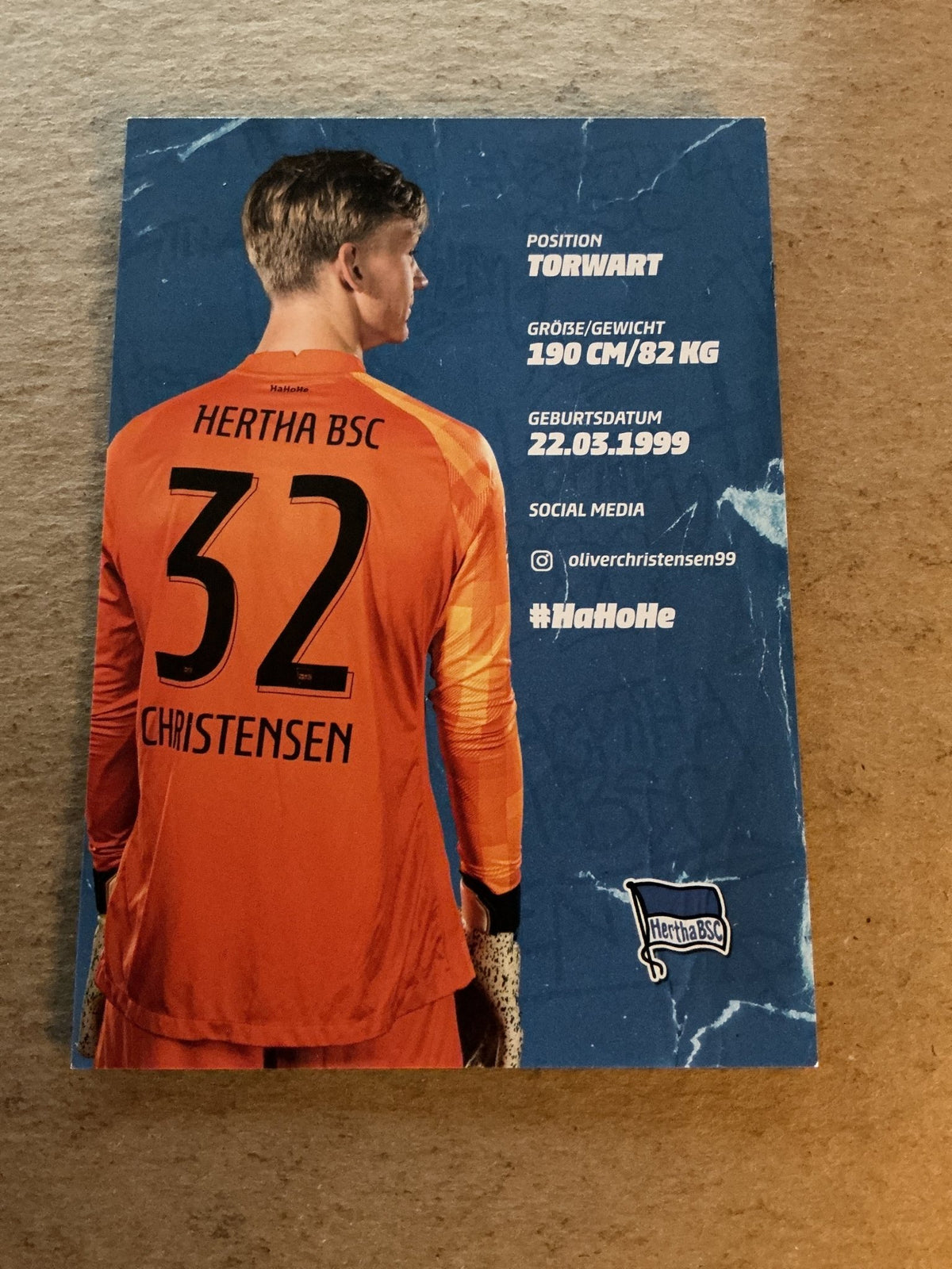 Oliver Christensen, Denmark 🇩🇰 Hertha BSC Berlin 2021/22 hand signed - Autographs-World