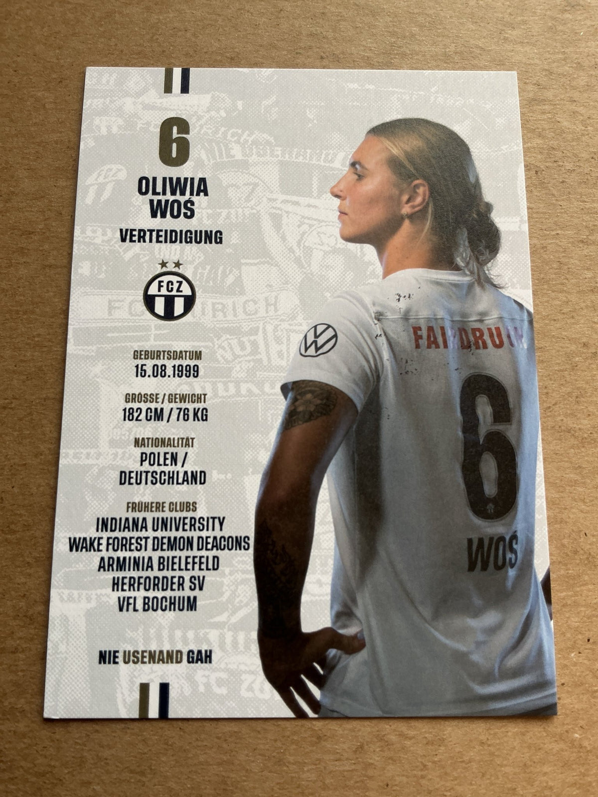 Oliwia Wos, Poland 🇵🇱 FC Zürich 2023/24 hand signed - Autographs-World