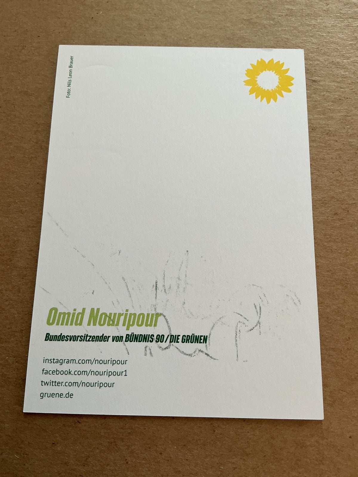 Omid Nouripour, Germany 🇩🇪 Member of Parlament 2025 hand signed - Autographs-World