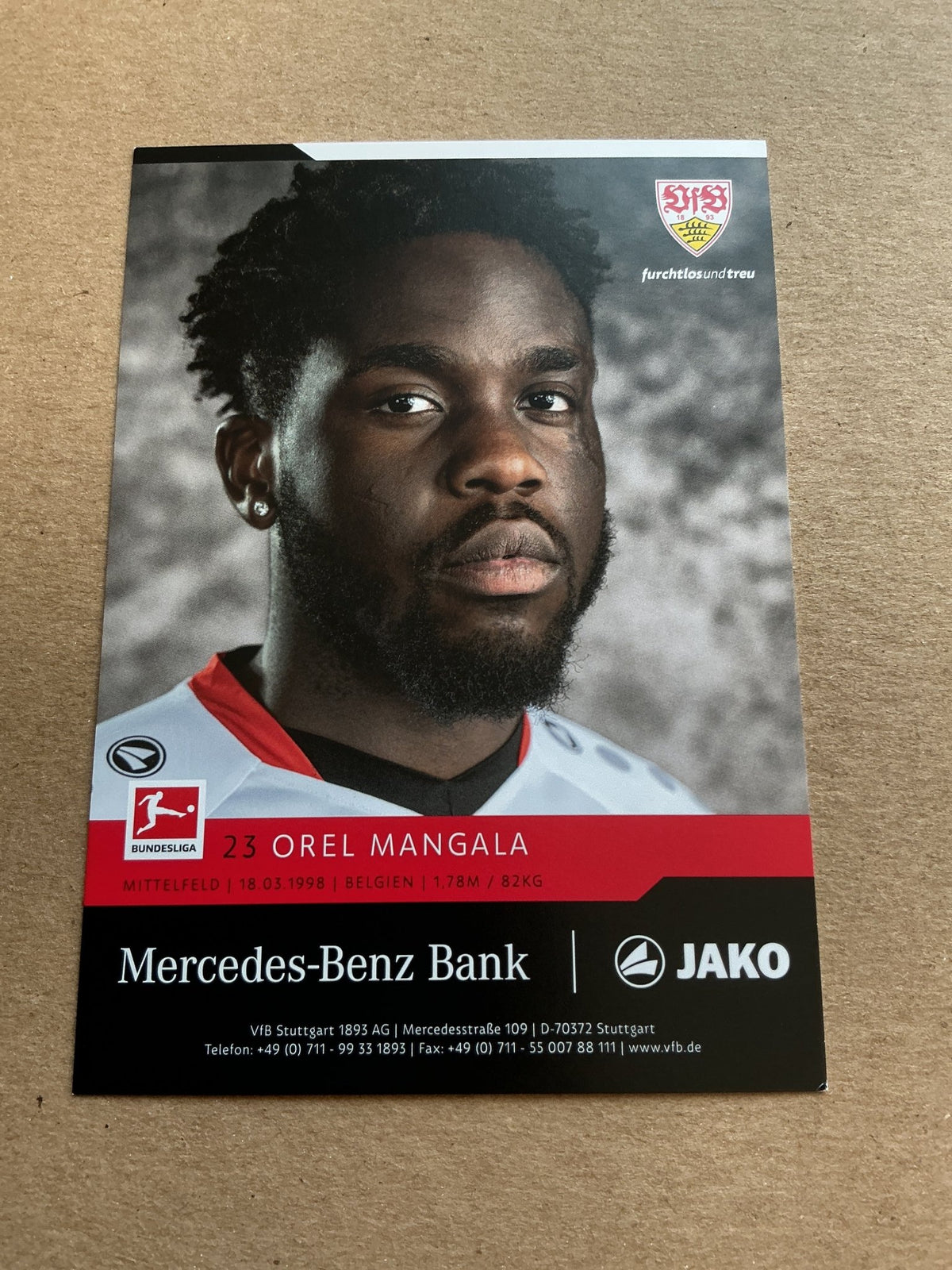 Orel Mangala, Belgium 🇧🇪 VfB Stuttgart 2021/22 hand signed - Autographs-World