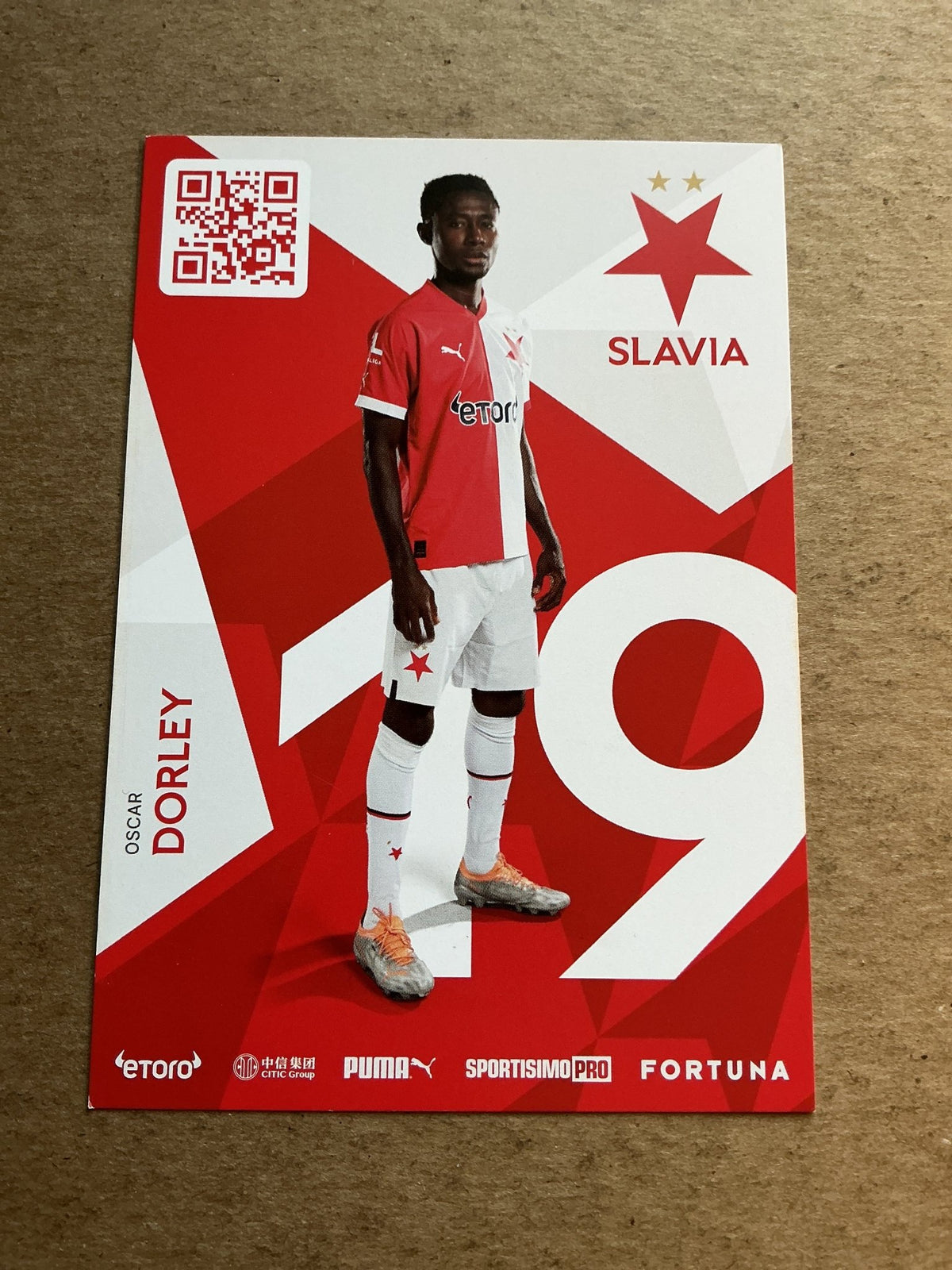 Oscar Dorley, Liberia π±π· SK Slavia Prague 2022/23 hand signed - Autographs-World