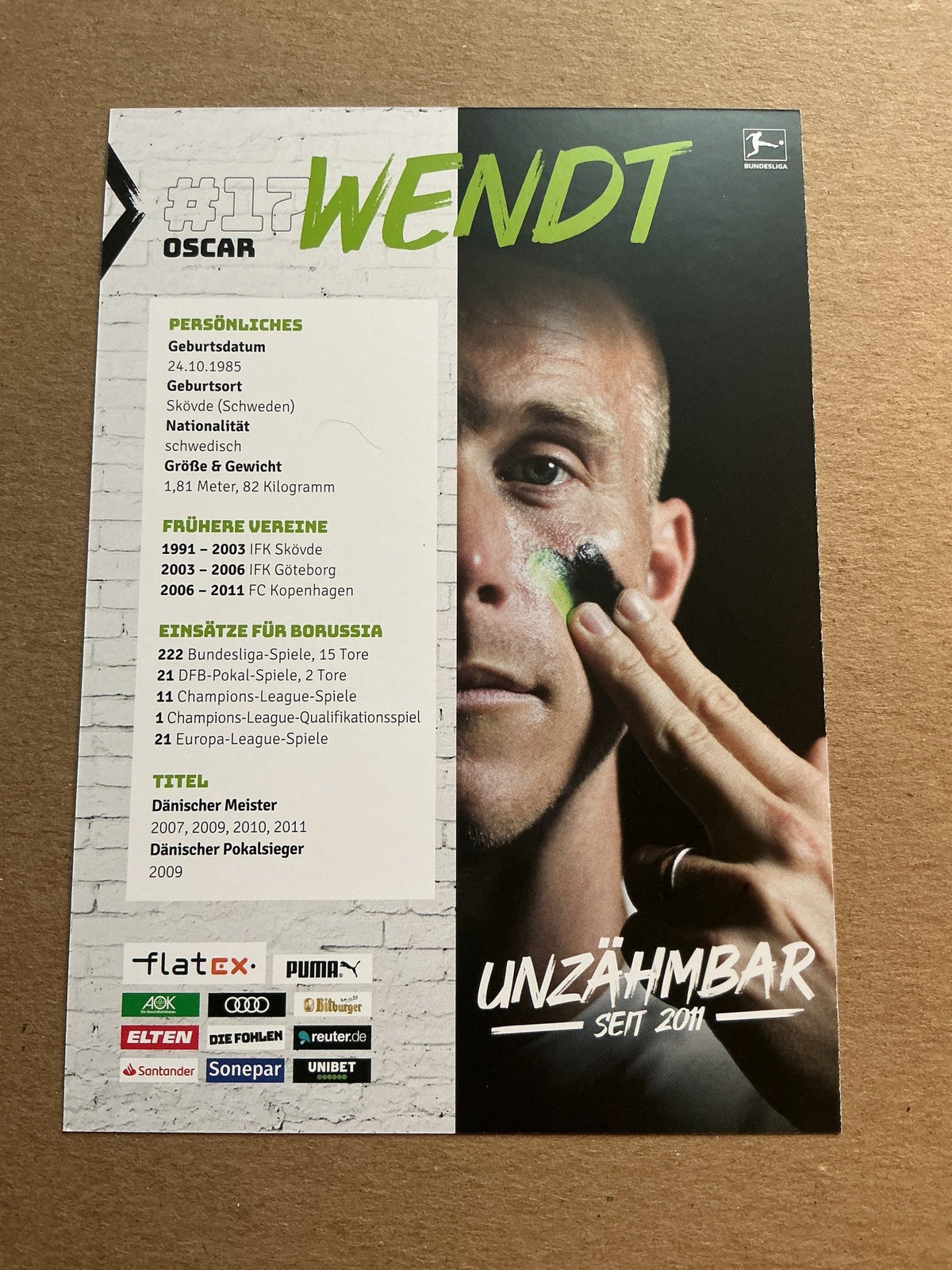 Oscar Wendt, Sweden 🇸🇪 Borussia Mönchengladbach 2020/21 hand signed - Autographs-World