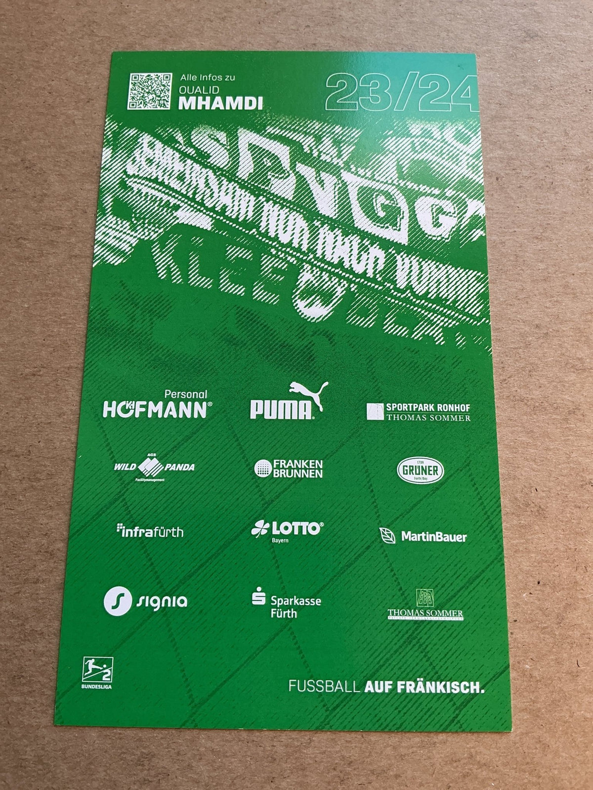 Oualid Mhamdi, Morocco 🇲🇦 SpVgg Greuther Fürth 2023/24 hand signed - Autographs-World