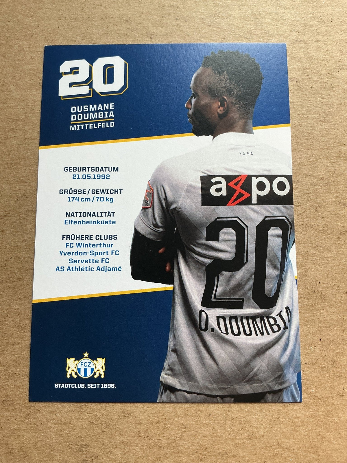 Ousmane Doumbia, Ivory Coast 🇨🇮 FC Zürich 2020/21 hand signed - Autographs-World