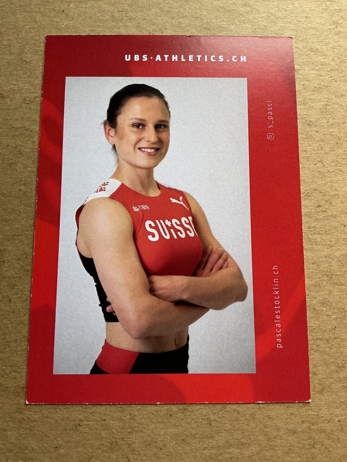 Pascale Stöcklin, Switzerland 🇨🇭 Athletics Summer Olympics 2024 hand signed - Autographs-World