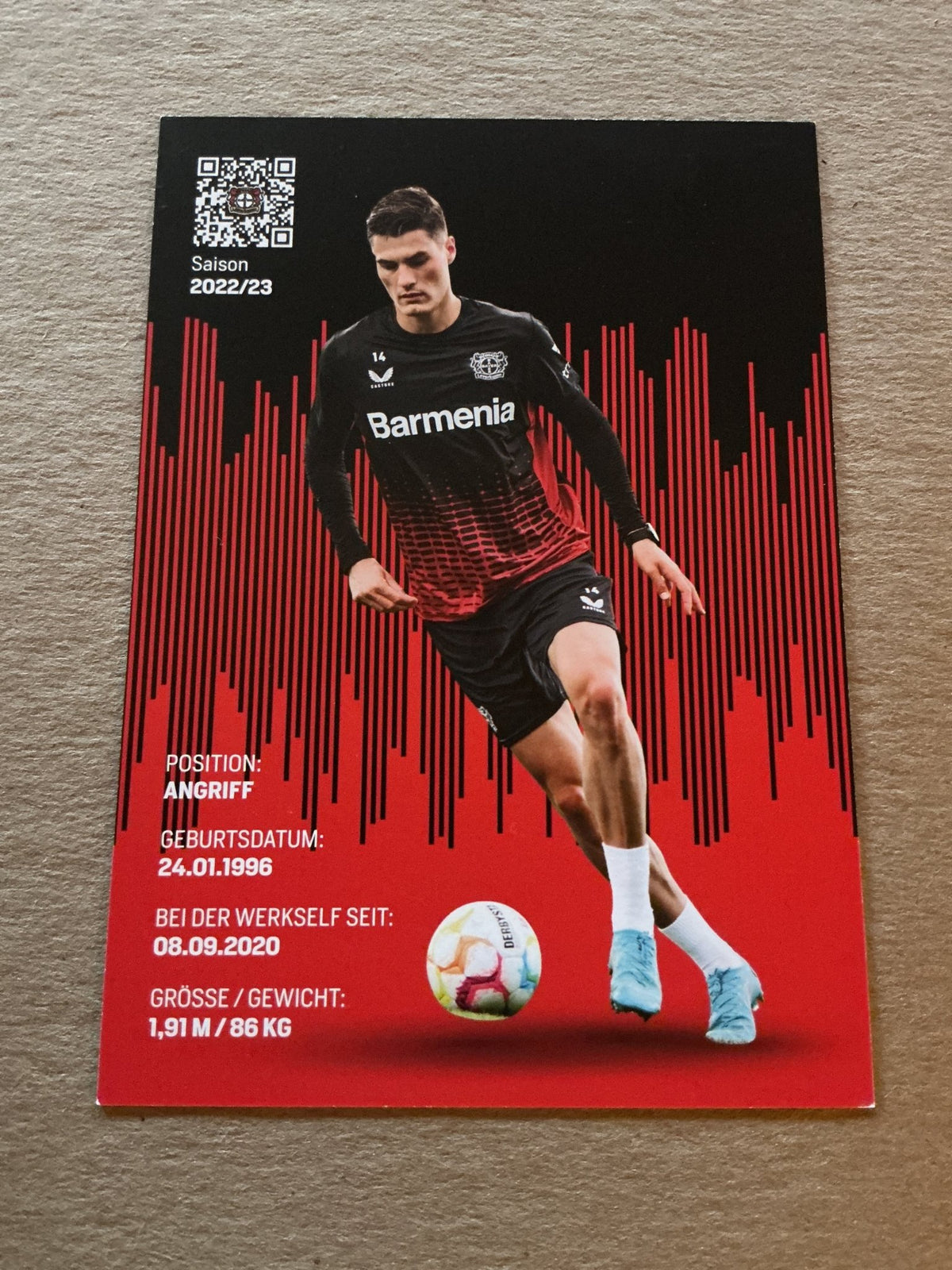 Patrik Schick, Czech Republic 🇨🇿 Bayer 04 Leverkusen 2022/23 hand signed - Autographs-World