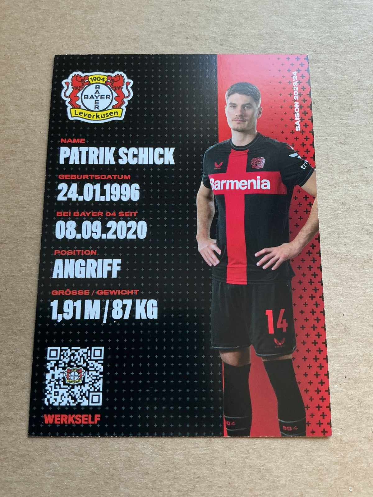 Patrik Schick, Czech Republic 🇨🇿 Bayer 04 Leverkusen 2023/24 hand signed - Autographs-World