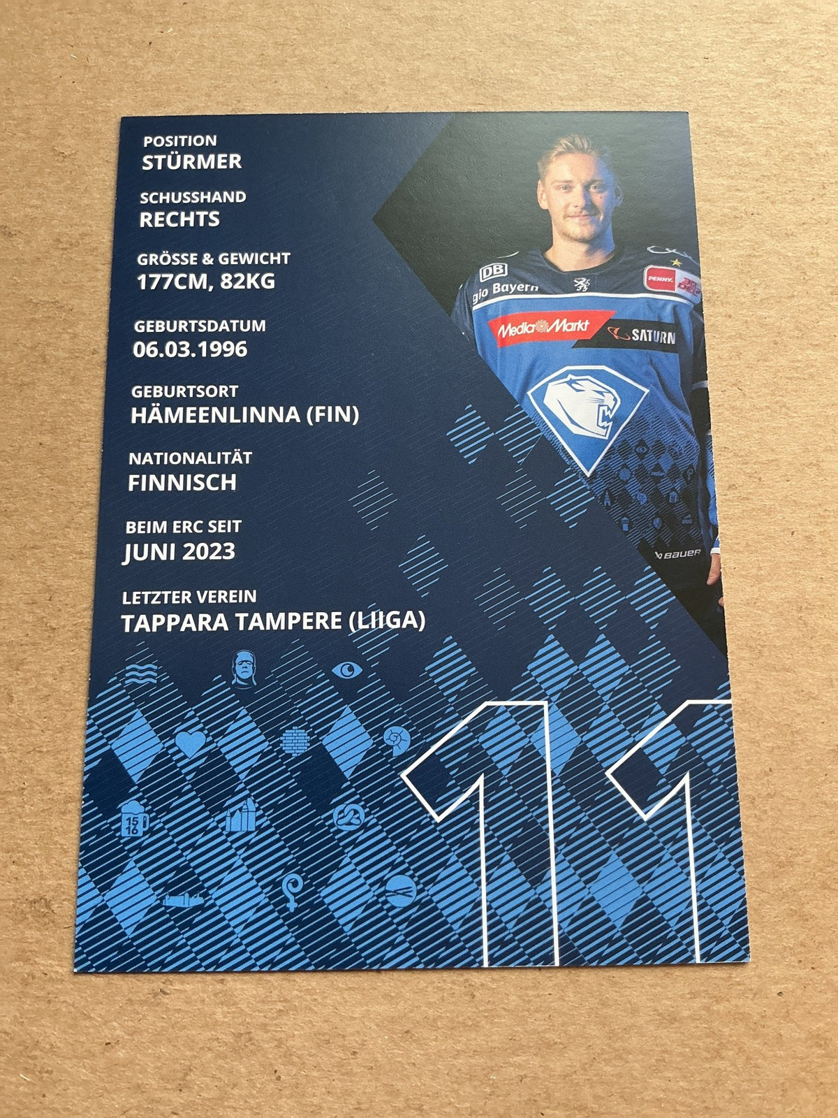 Patrik Virta, Finland 🇫🇮 ERC Ingolstadt 2023/24 hand signed - Autographs-World