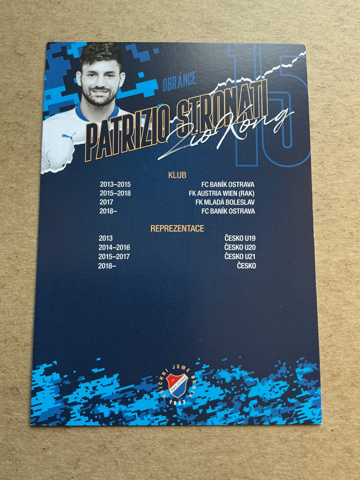 Patrizio Stronati, Czech Republic ๐จ๐ฟ FC Banik Ostrava 2020/21 hand signed - Autographs-World