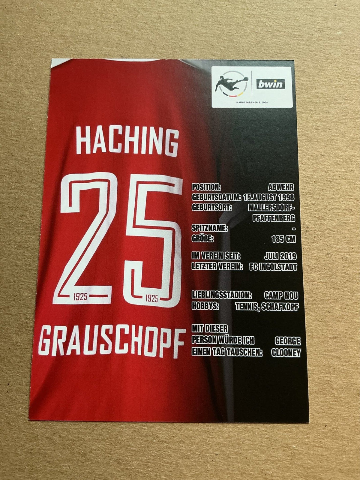 Paul Grauschopf, Germany 🇩🇪 SpVgg Unterhaching 2019/20 hand signed - Autographs-World
