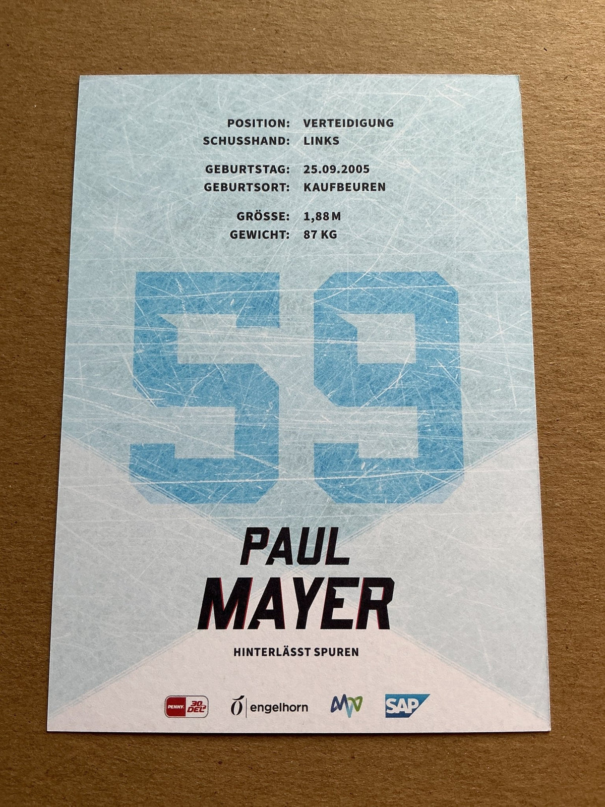 Paul Mayer, Germany 🇩🇪 Adler Mannheim 2023/24 hand signed - Autographs-World