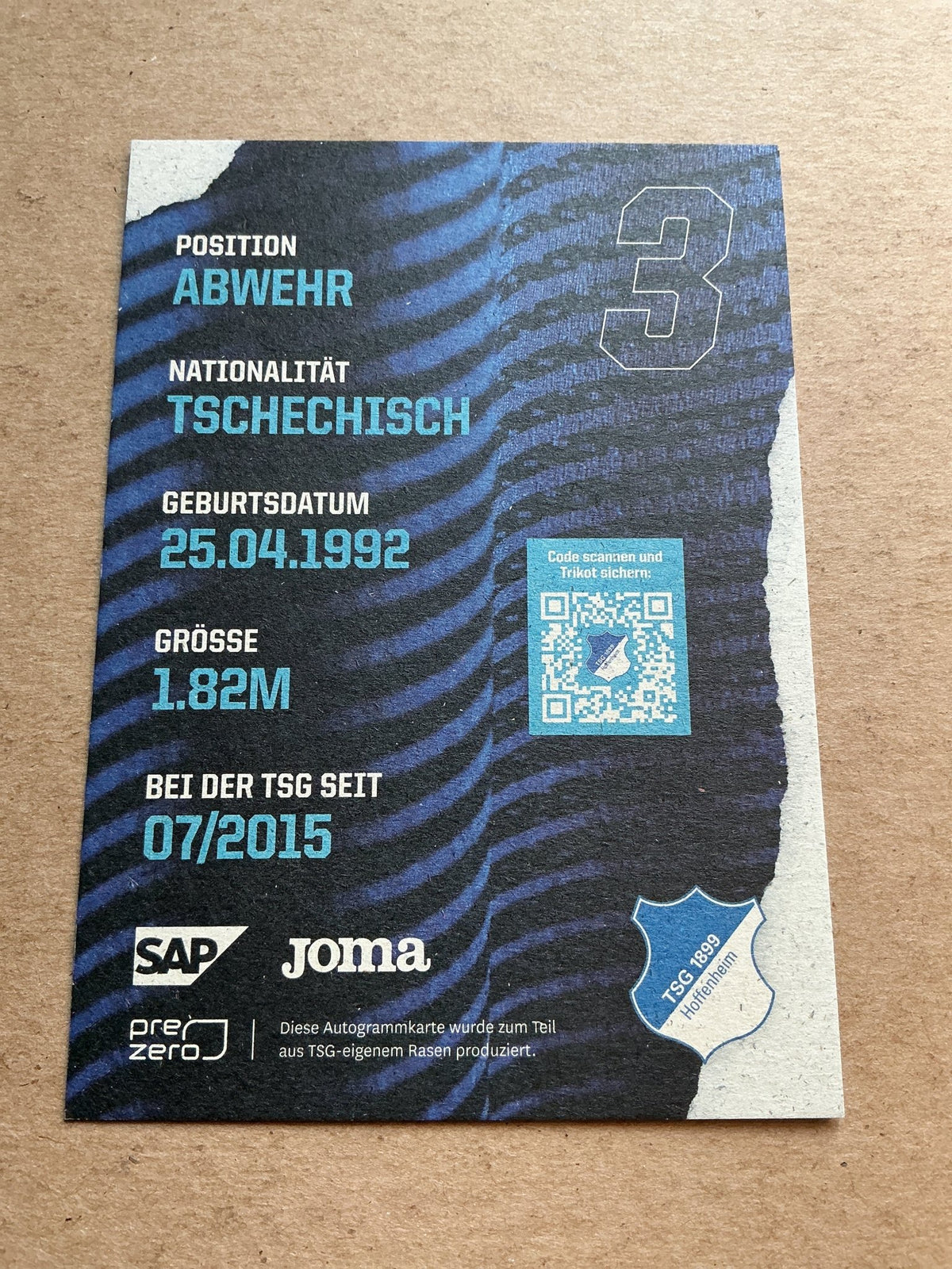 Pavel Kadeřábek, Czech Republic 🇨🇿 TSG 1899 Hoffenheim 2021/22 hand signed - Autographs-World