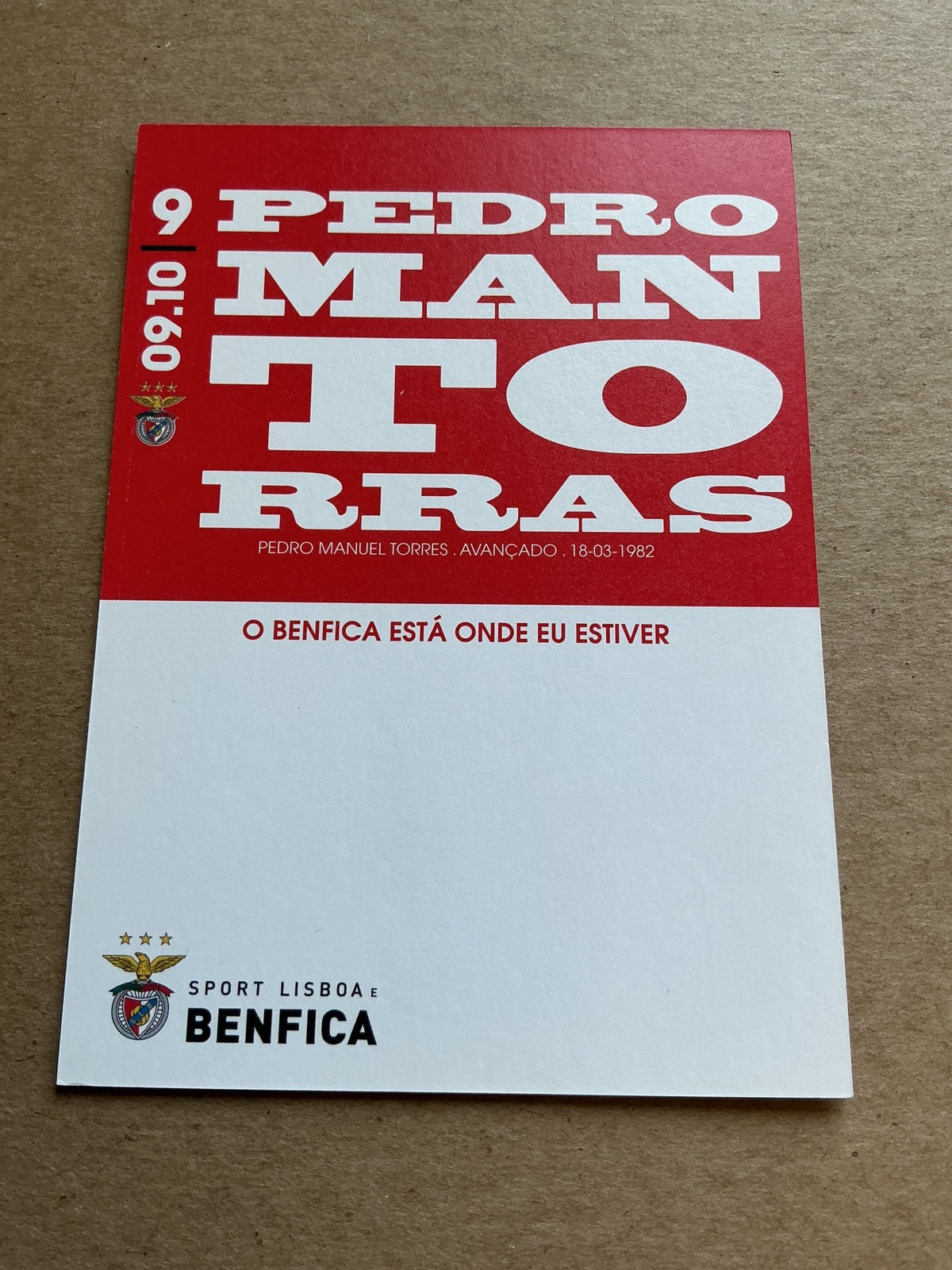 Pedro Manuel Torres, Angola 🇦🇴 SL Benfica 2009/10 hand signed - Autographs-World