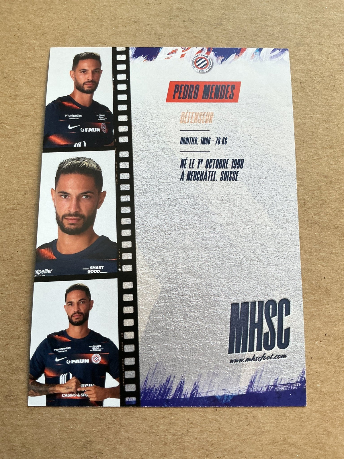 Pedro Mendes, Portugal ๐ต๐น Montpellier HSC 2022/23 hand signed - Autographs-World