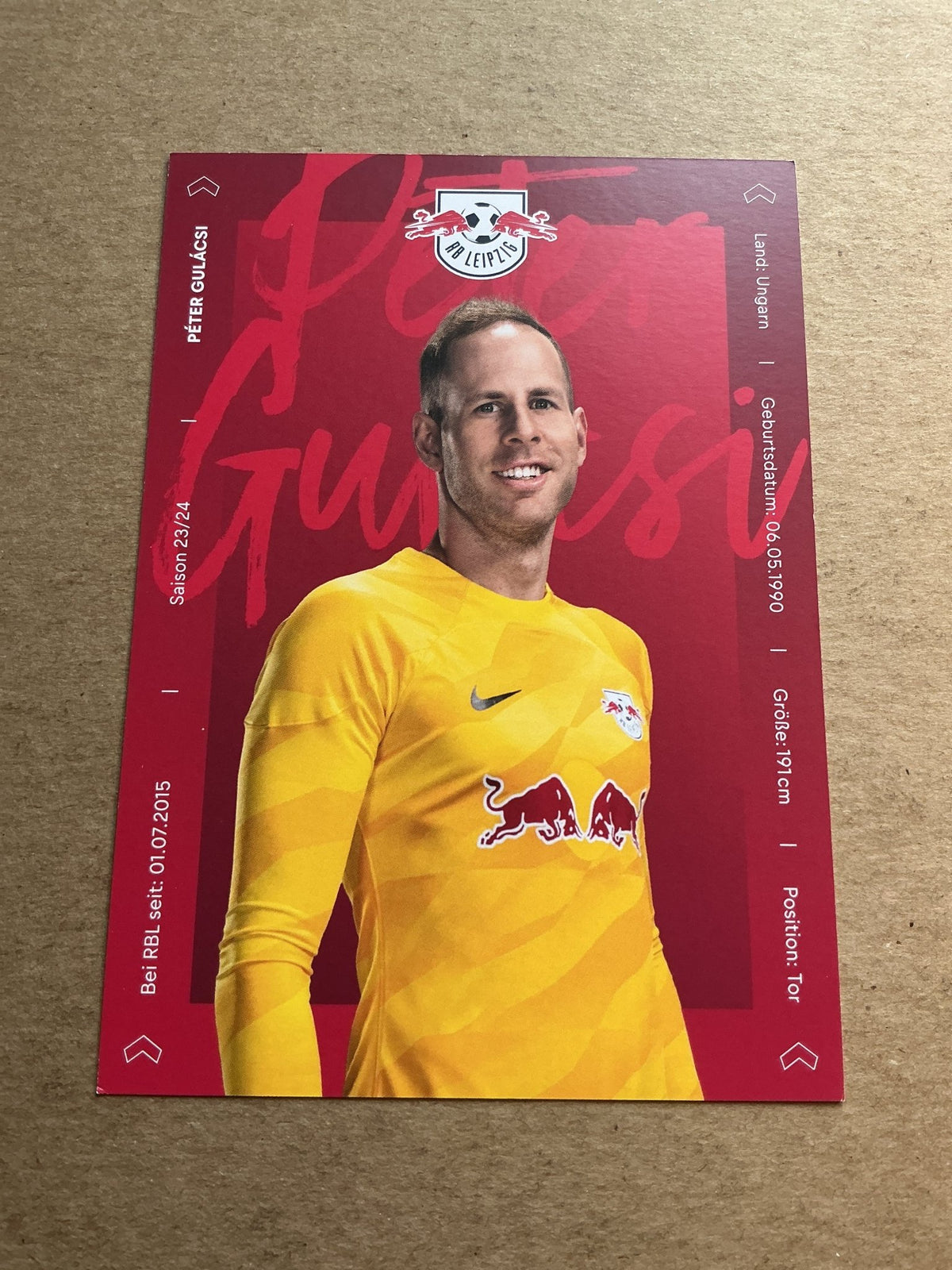 Peter Gulacsi, Hungary ðŸ‡ðŸ‡º RB Leipzig 2023/24 hand signed - Autographs-World