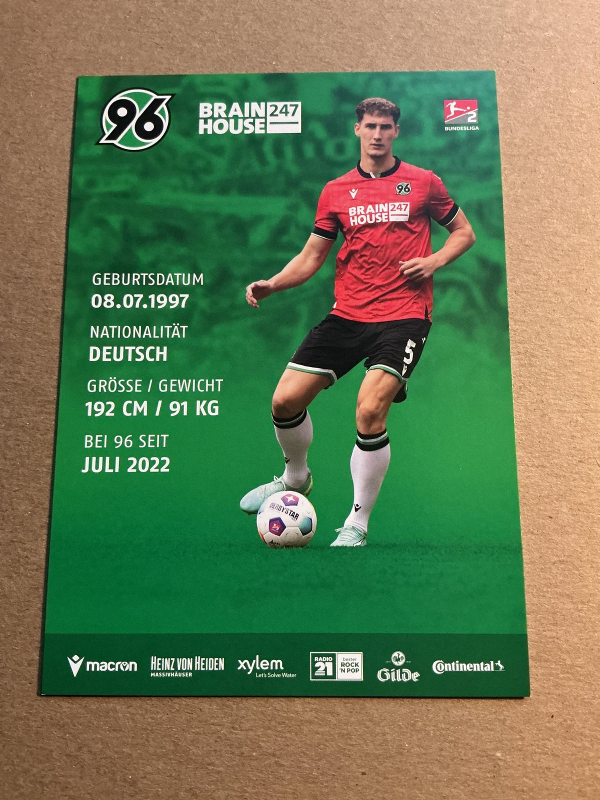 Phil Neumann, Germany 🇩🇪 Hannover 96 2023/24 hand signed - Autographs-World