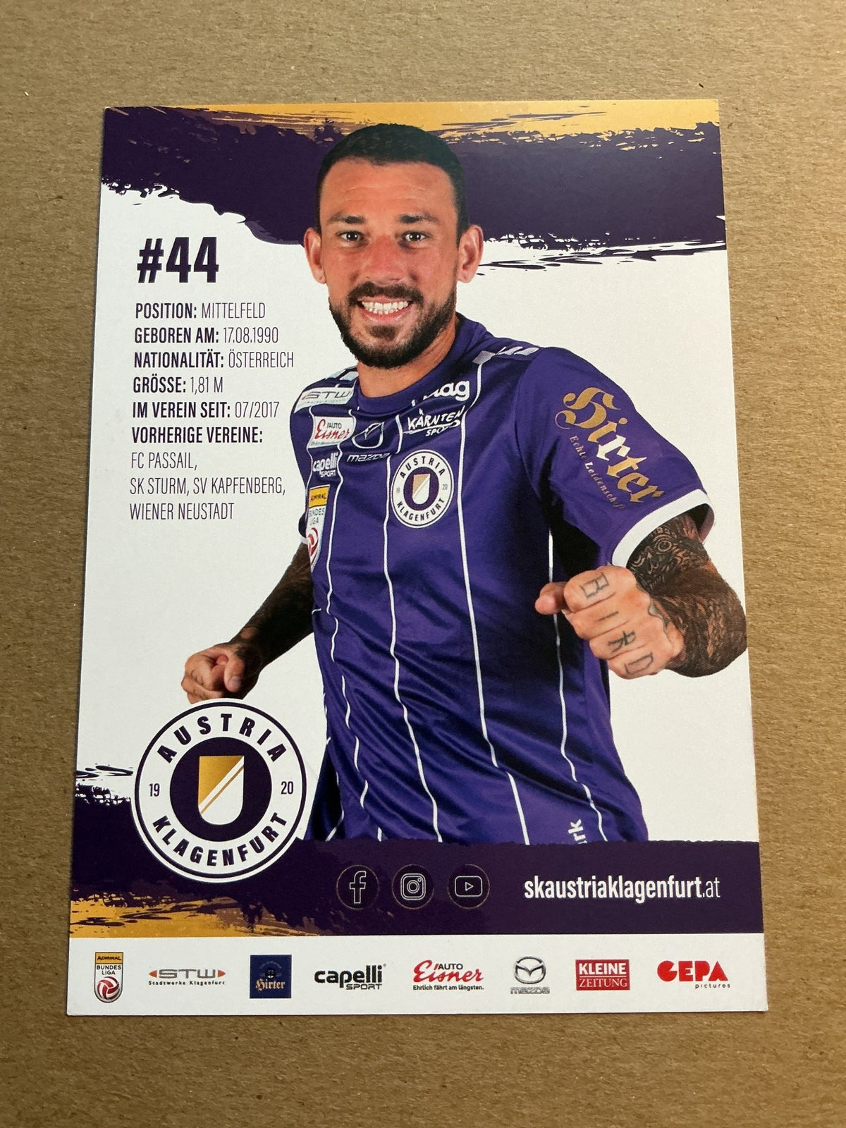Philipp Hütter, Austria 🇦🇹 Austria Klagenfurt 2021/22 hand signed - Autographs-World