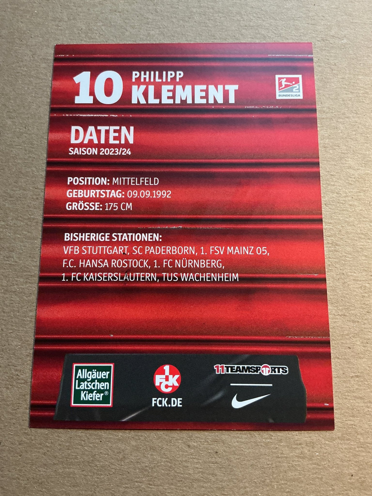 Philipp Klement, Germany 🇩🇪 1.FC Kaiserslautern 2023/24 hand signed - Autographs-World