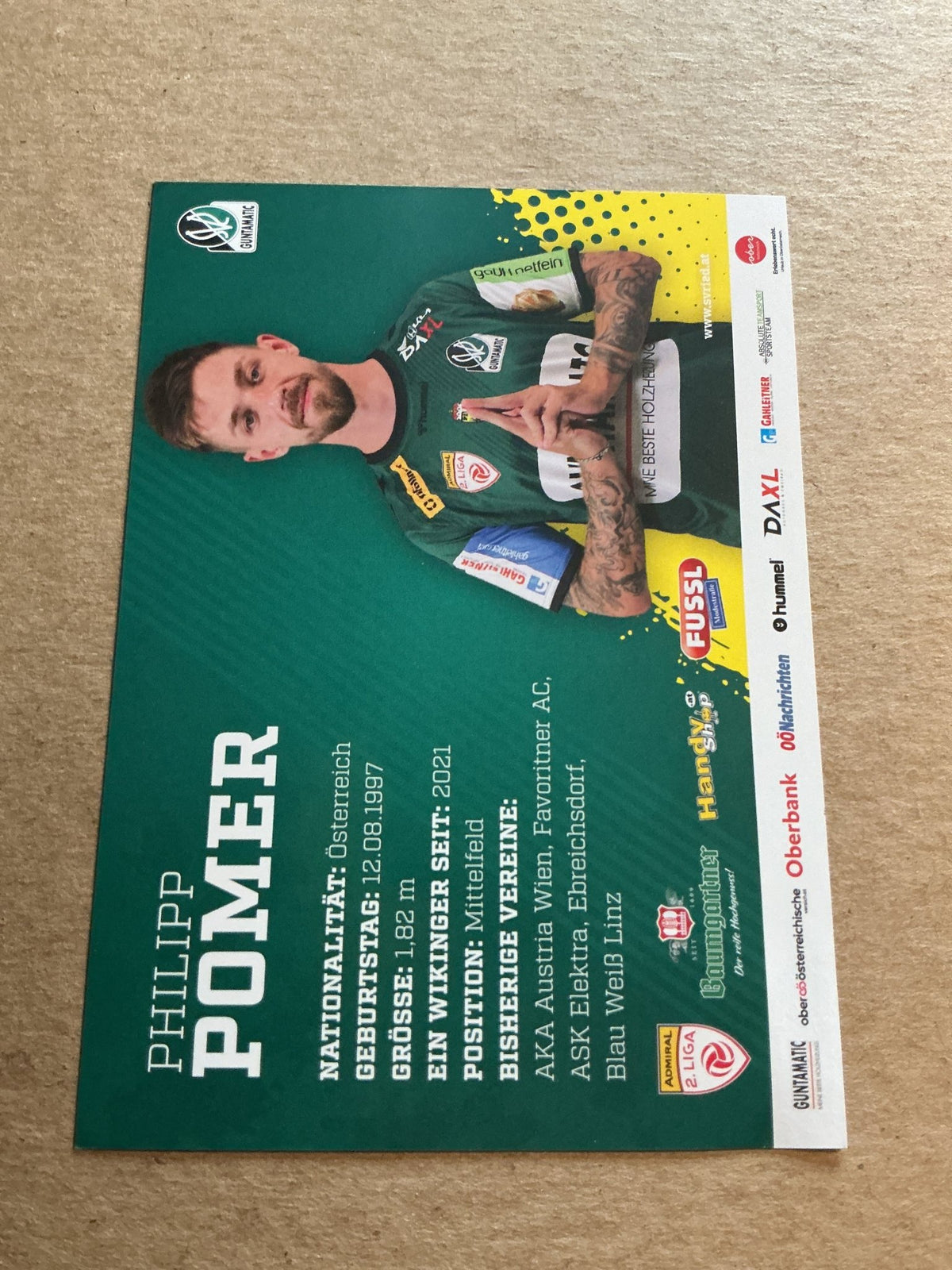 Philipp Pomer, Austria 🇦🇹 SV Ried 2024/25 hand signed - Autographs-World
