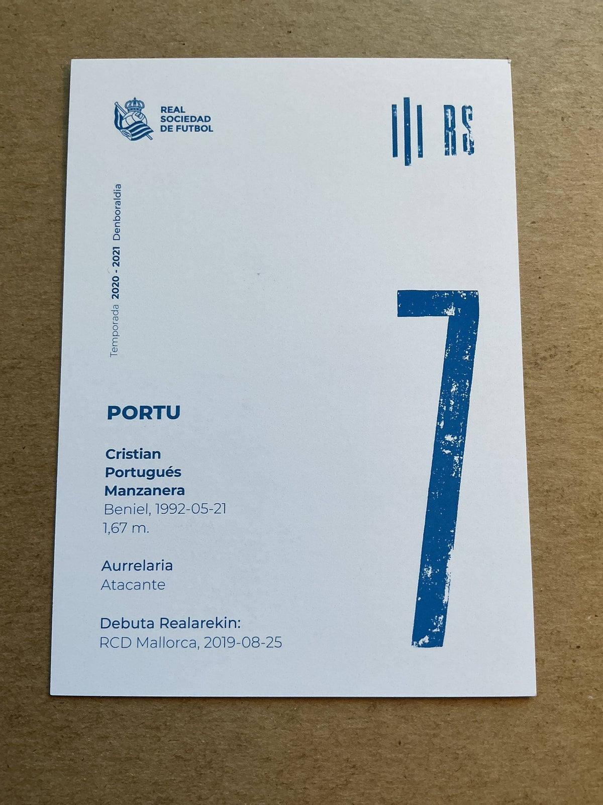 Portu, Spain 🇪🇸 Real Sociedad 2020/21 hand signed - Autographs-World