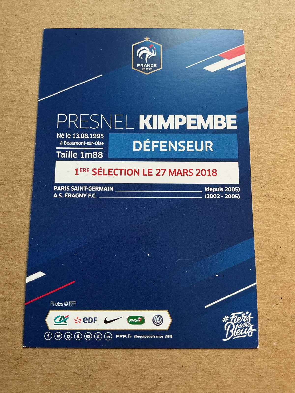 Presnel Kimpembe, France 🇫🇷 FIFA World Cup 2018 hand signed - Autographs-World