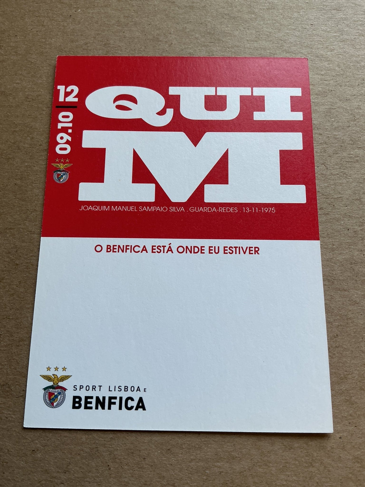 Quim, Portugal 🇵🇹 SL Benfica 2009/10 hand signed - Autographs-World