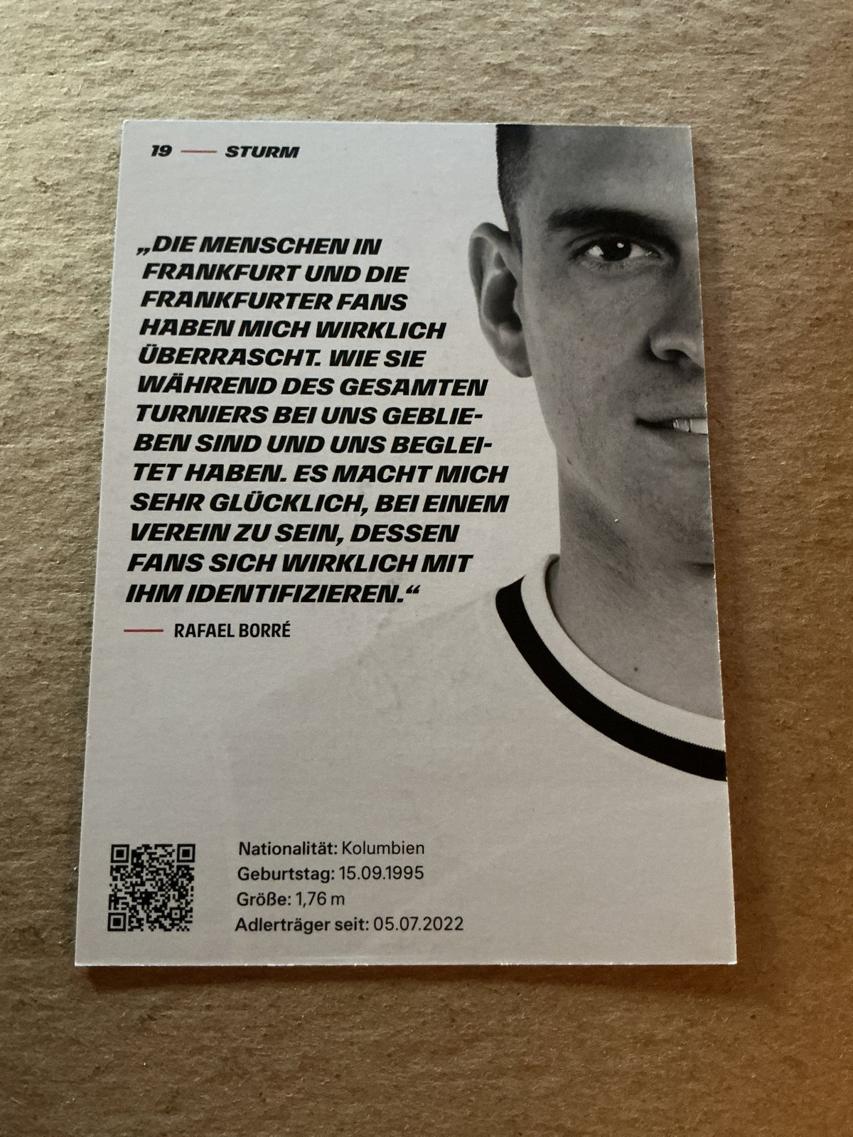 Rafael Borré, Colombia 🇨🇴 Eintracht Frankfurt 2022/23 hand signed - Autographs-World