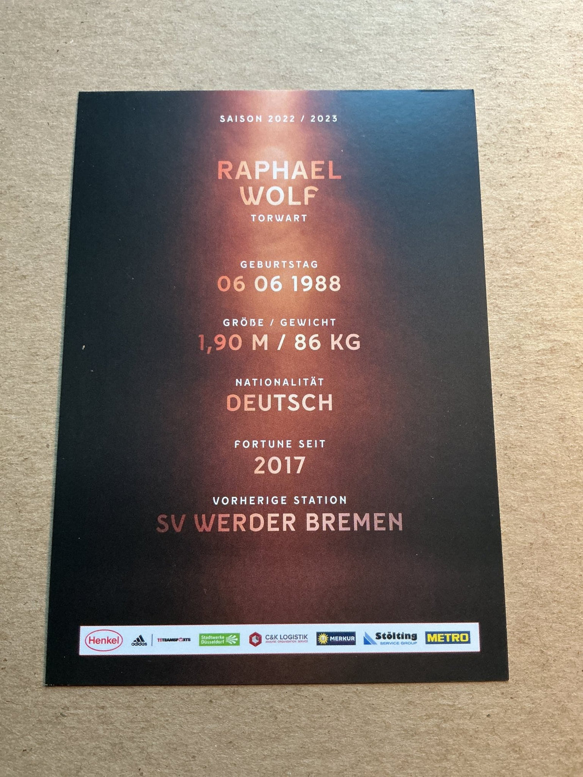Raphael Wolf, Germany 🇩🇪 Fortuna Düsseldorf 2022/23 hand signed - Autographs-World