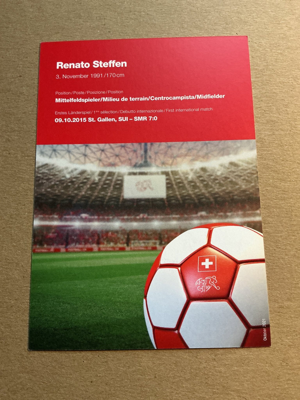 Renato Steffen, Switzerland π¨π 2021 hand signed - Autographs-World