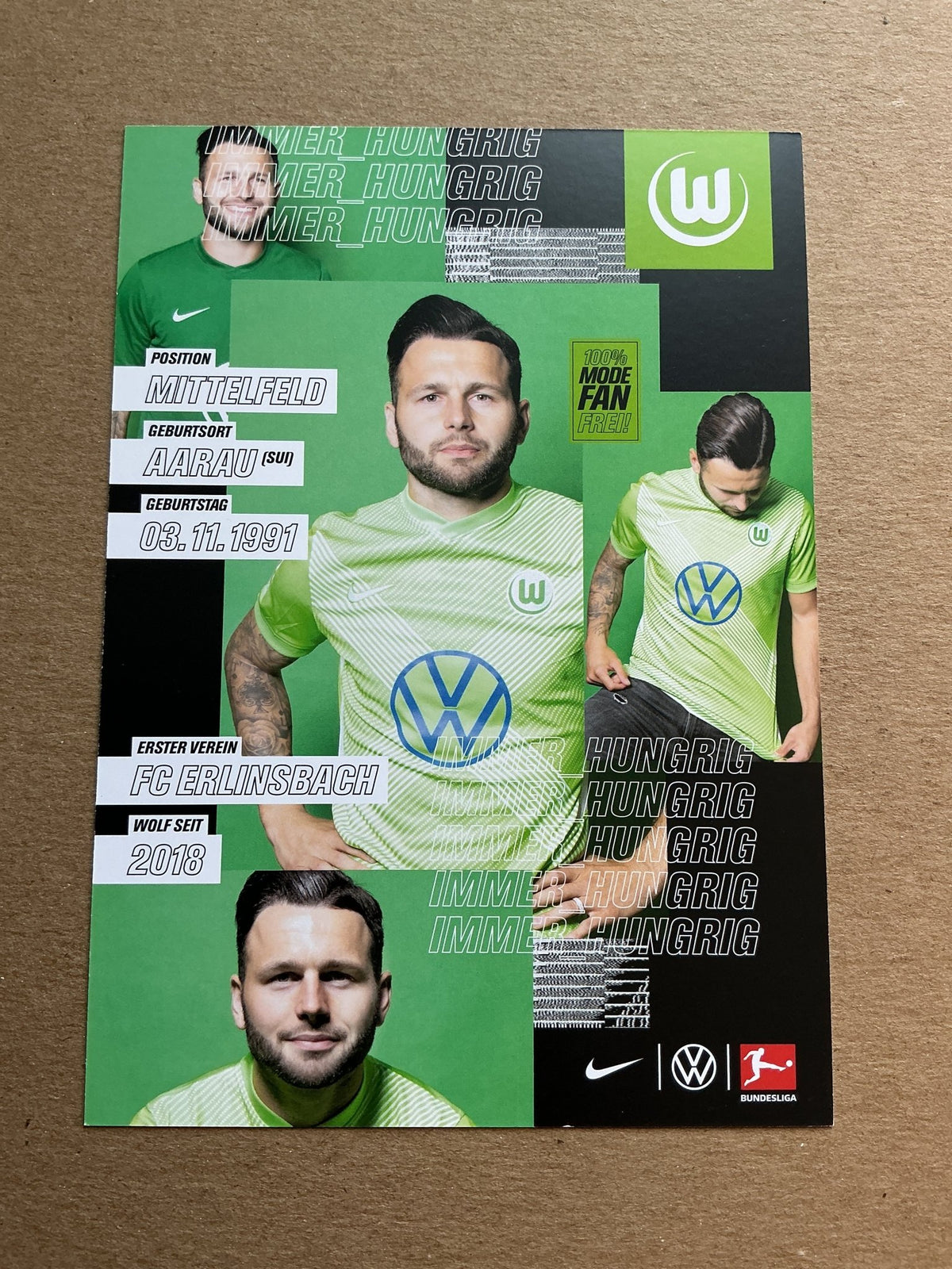 Renato Steffen, Switzerland 🇨🇠VfL Wolfsburg 2020/21 hand signed - Autographs-World