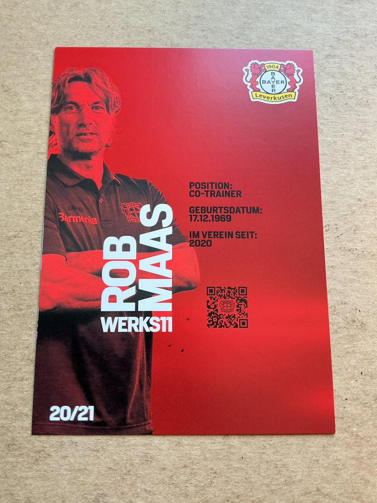 Rob Maas, Netherlands 🇳🇱 Bayer 04 Leverkusen 2020/21 hand signed - Autographs-World