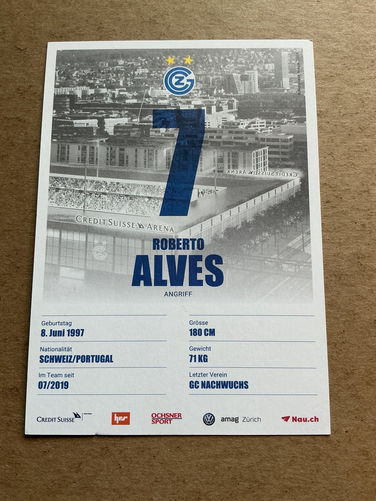 Roberto Alves, Switzerland 🇨🇭 Grasshopper Zürich 2019/20 hand signed - Autographs-World