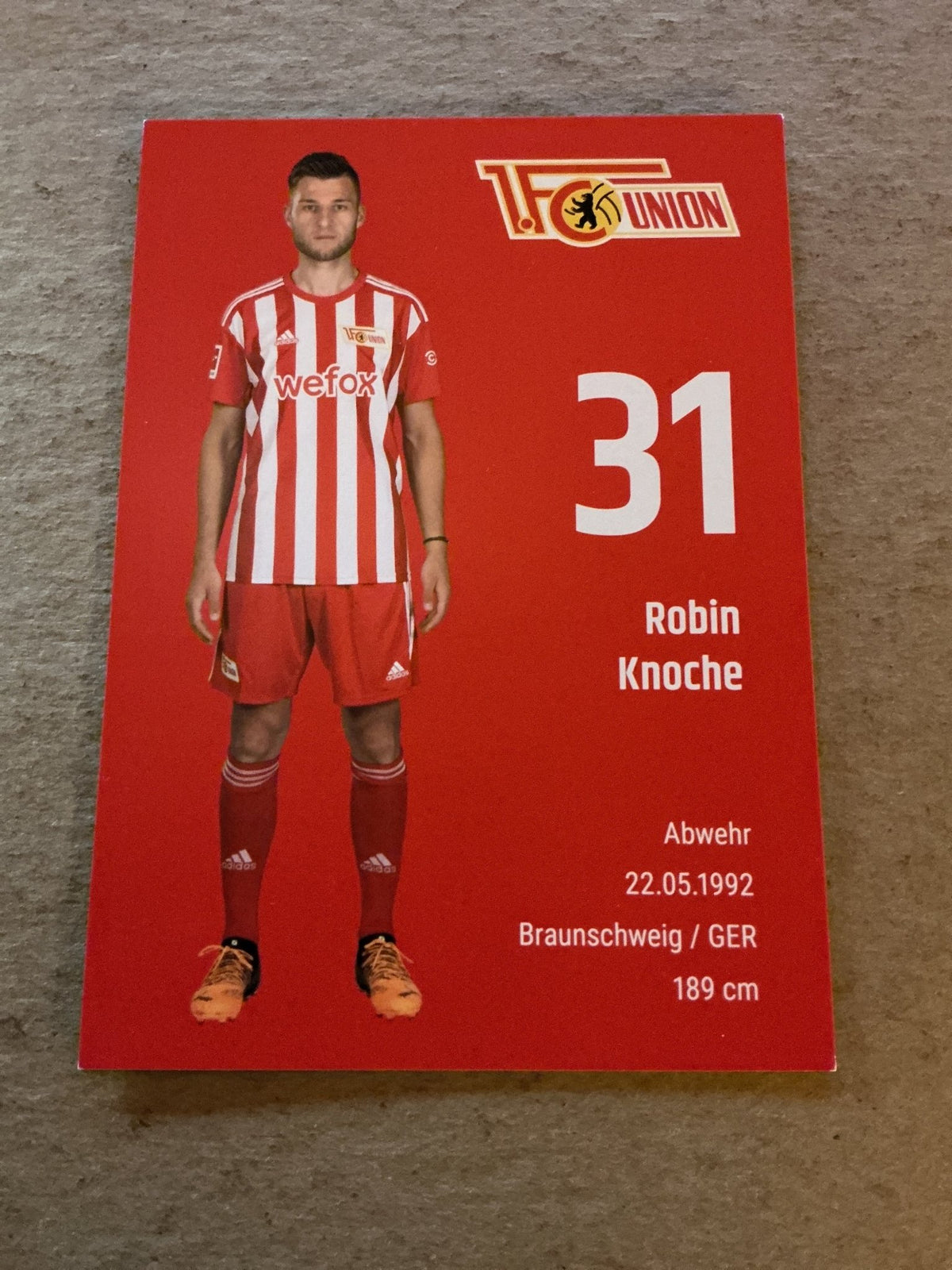 Robin Knoche, Germany 🇩🇪 1.FC Union Berlin 2022/23 hand signed - Autographs-World