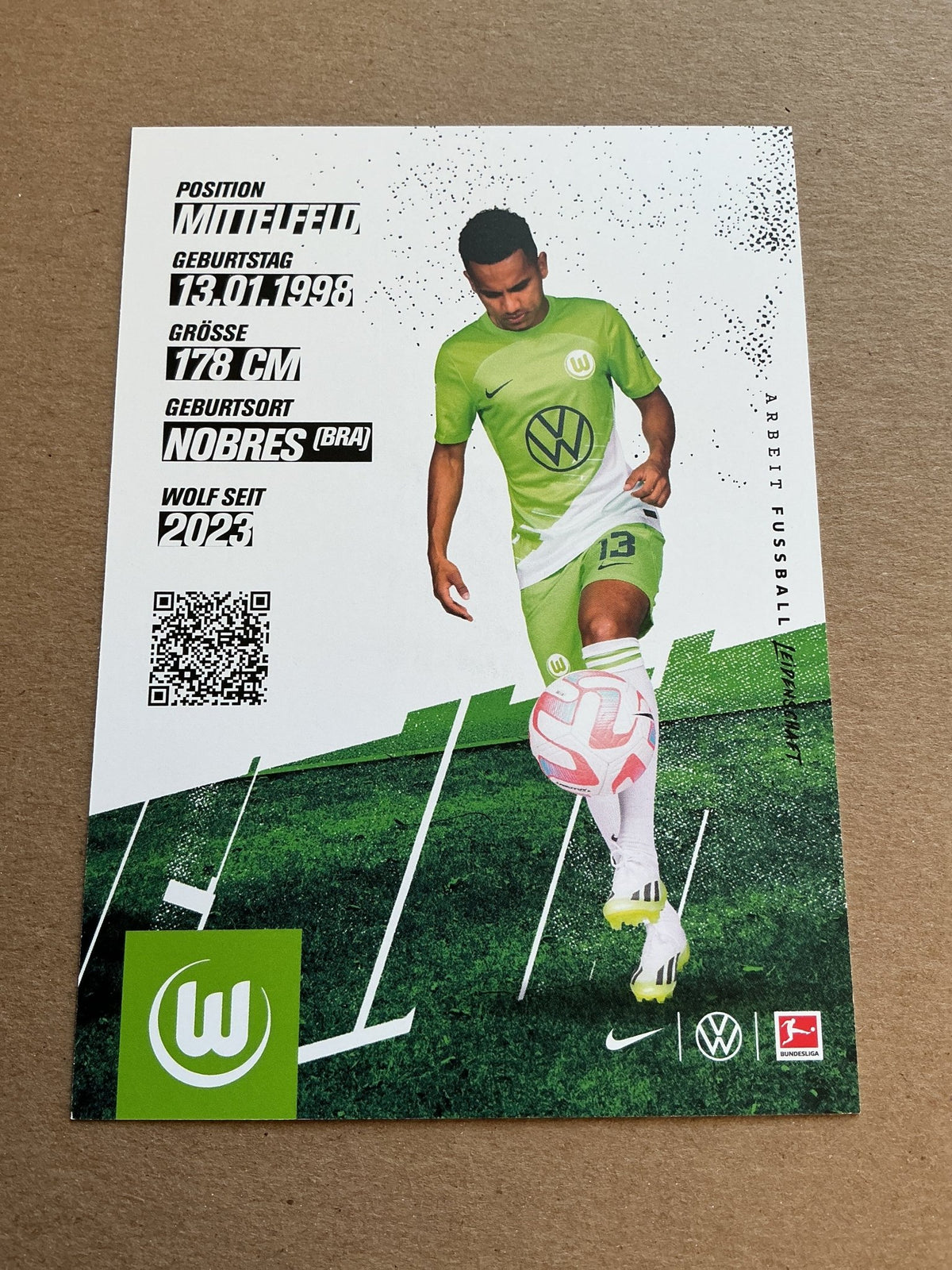 Rogerio, Brazil 🇧🇷 VfL Wolfsburg 2023/24 hand signed - Autographs-World