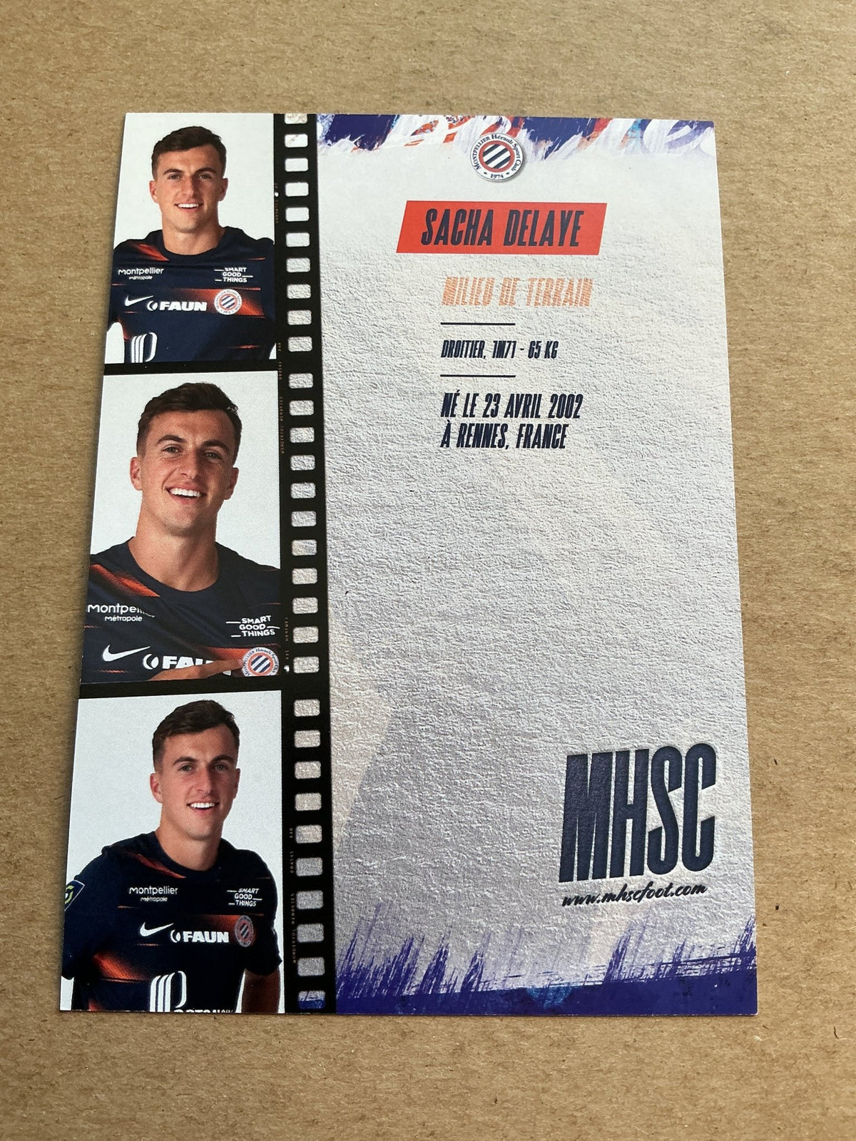 Sacha Delaye, France π«π· Montpellier HSC 2022/23 hand signed - Autographs-World
