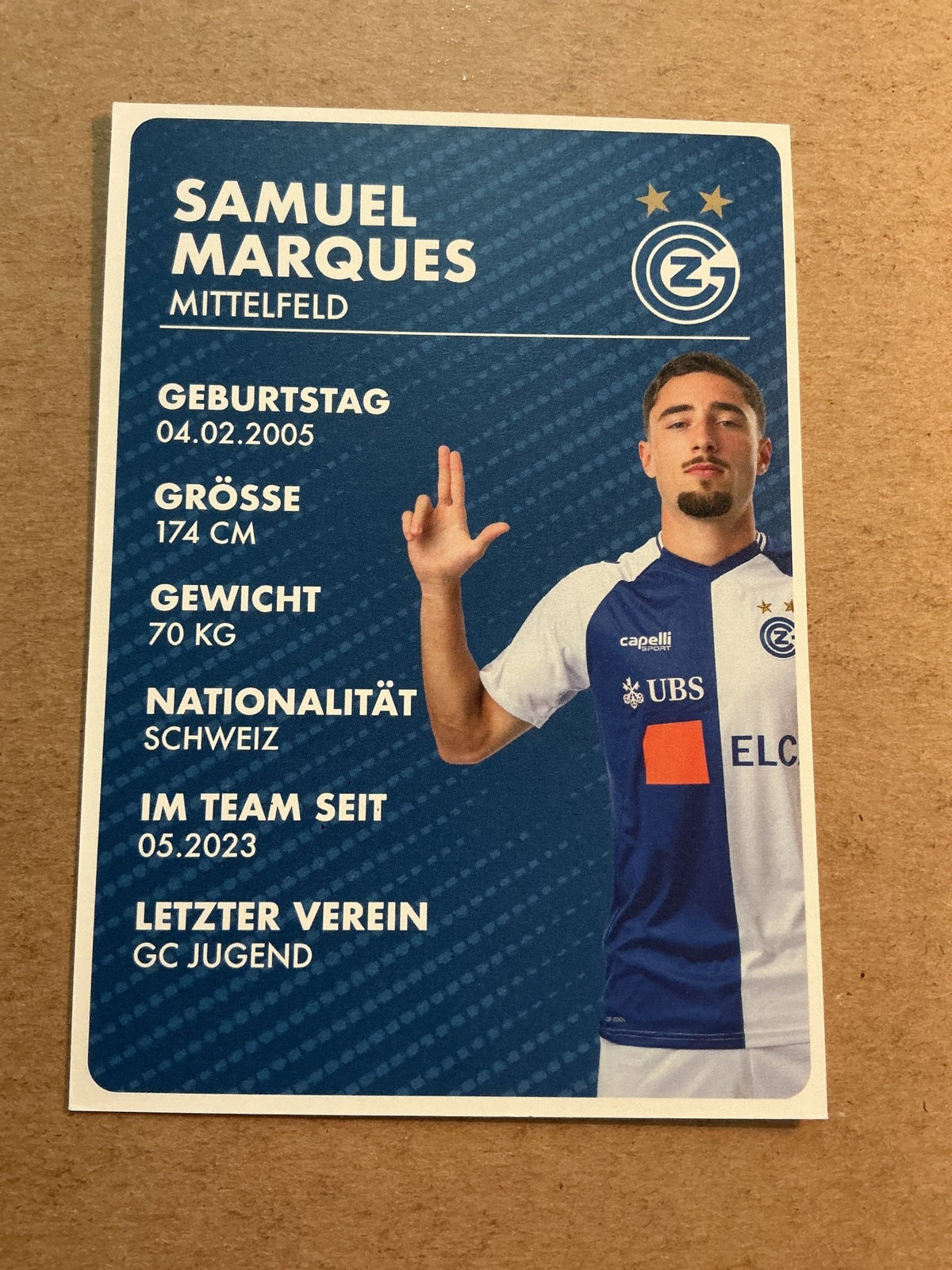 Samuel Marques, Switzerland 🇨🇭 Grasshopper Zürich 2025/26 hand signed - Autographs-World