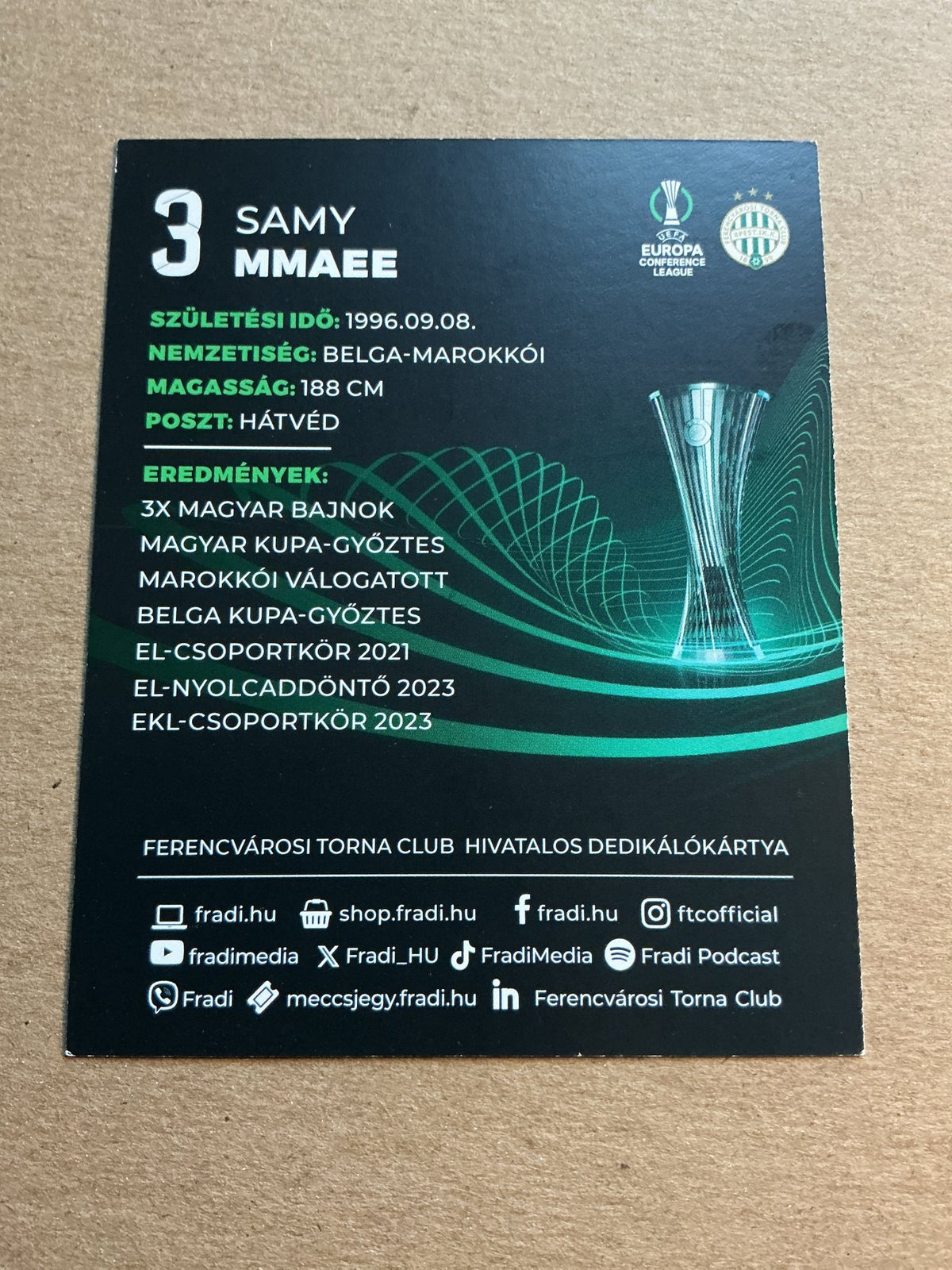 Samy Mmaee, Morocco 🇲🇦 Ferencváros TC 2023/24 hand signed - Autographs-World