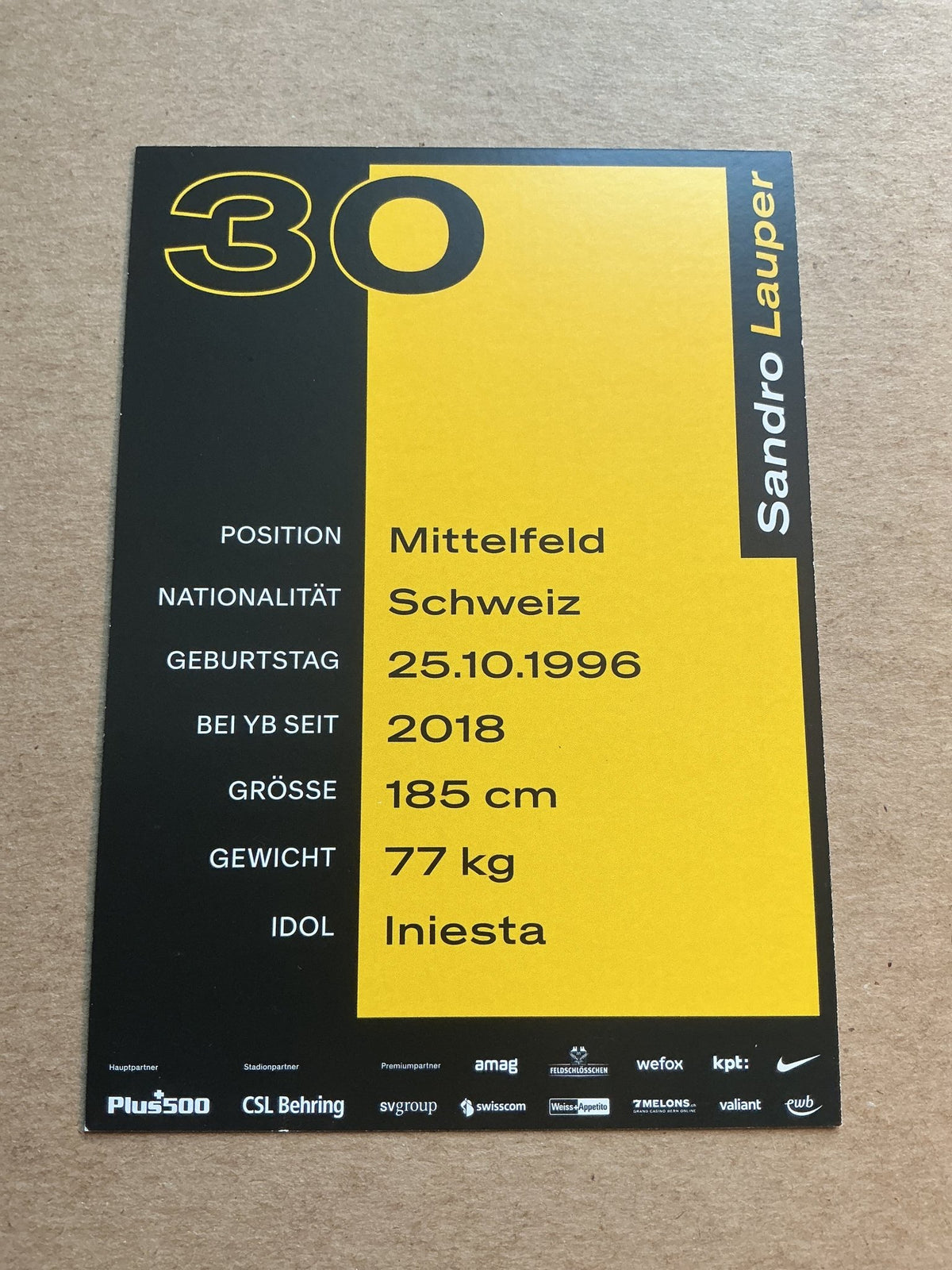 Sandro Lauper, Switzerland π¨π BSC Young Boys Bern 2022/23 hand signed - Autographs-World